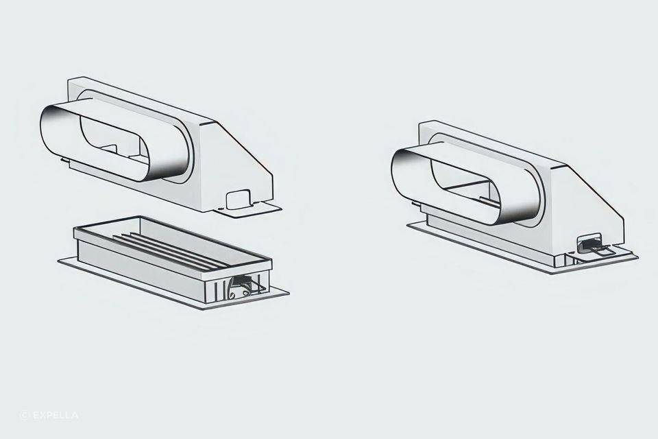 Expella’s Compact Linear Bar Grille provided an easy installation solution after the ceilings had been sheeted.