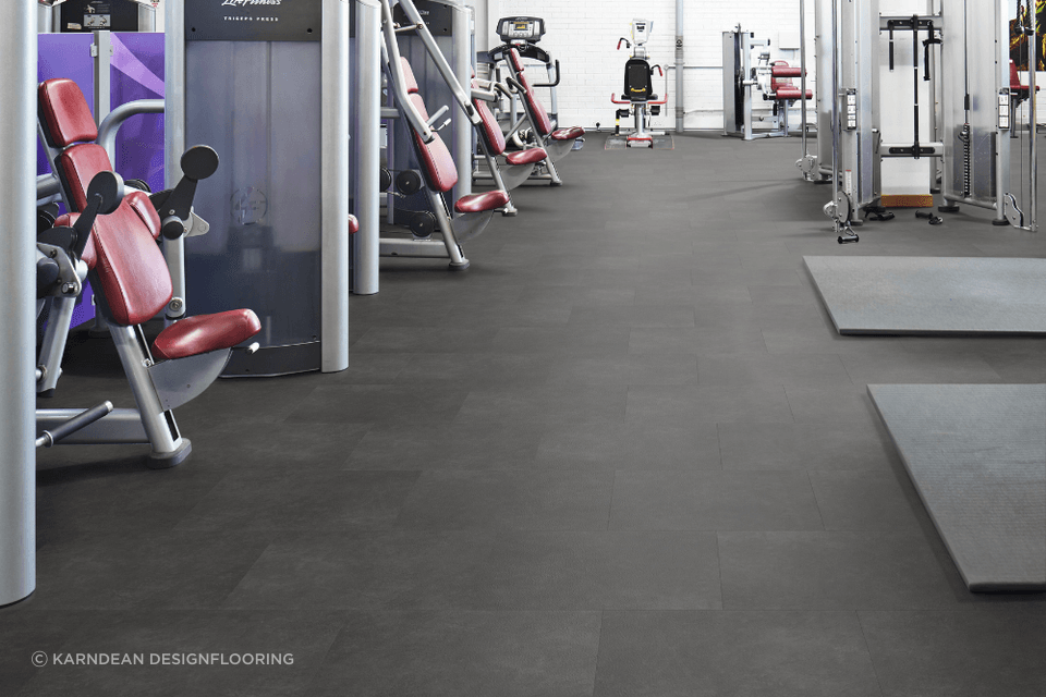 Vinyl is a common material for commercial floor tiles.