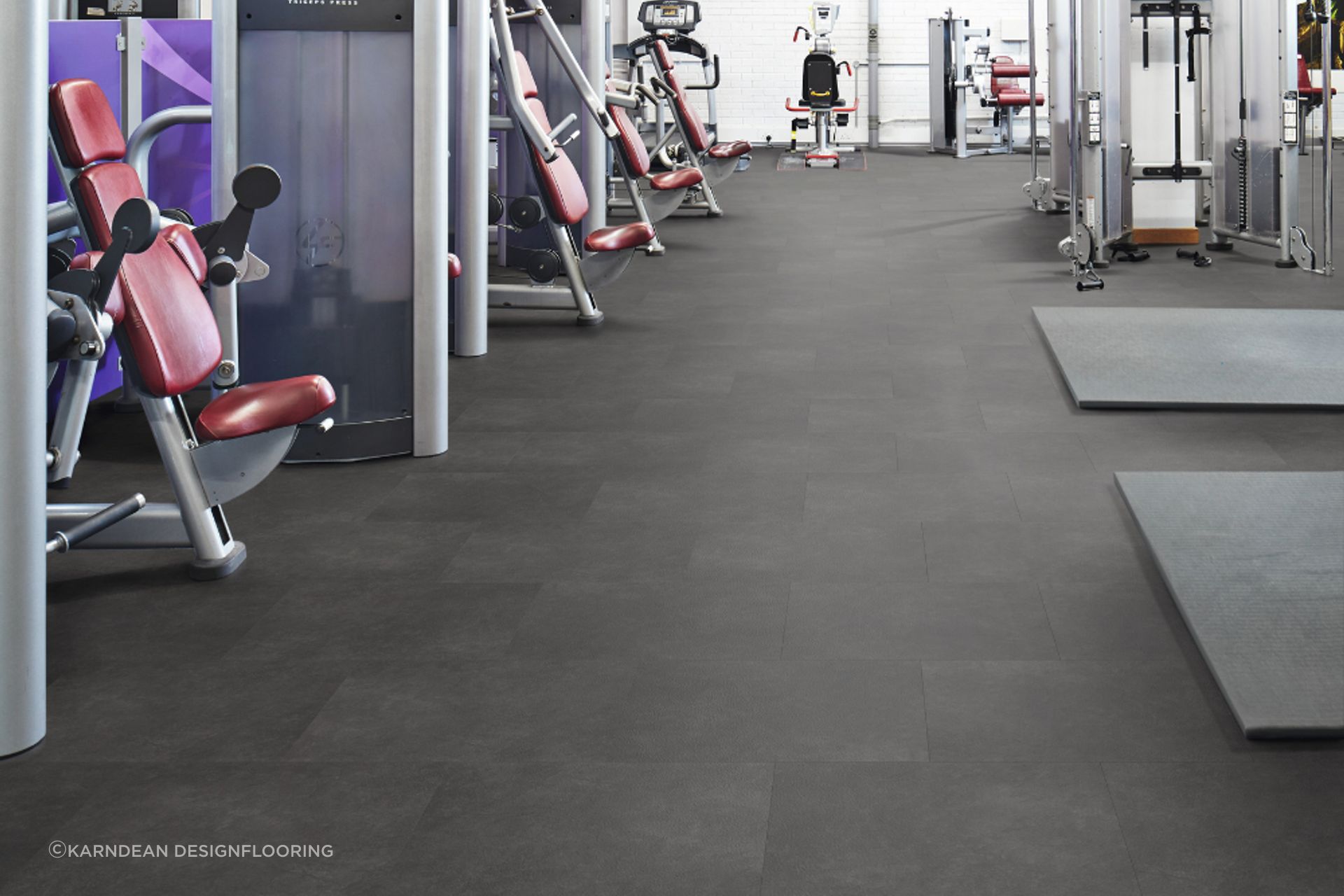 Vinyl is a common material for commercial floor tiles.