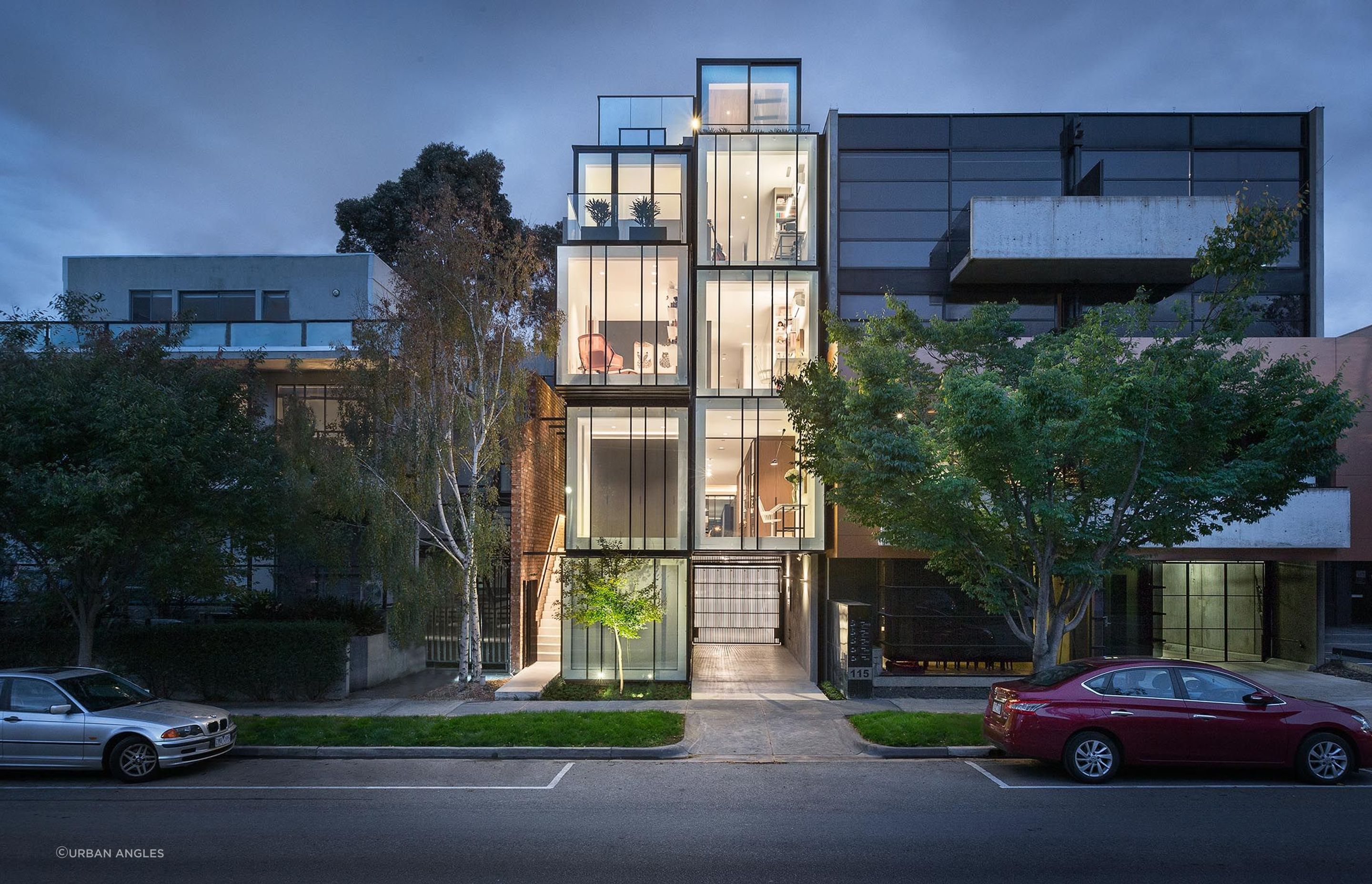 Glass can make an unforgettable fist impression. Featured Project: Wellington by Urban Angles