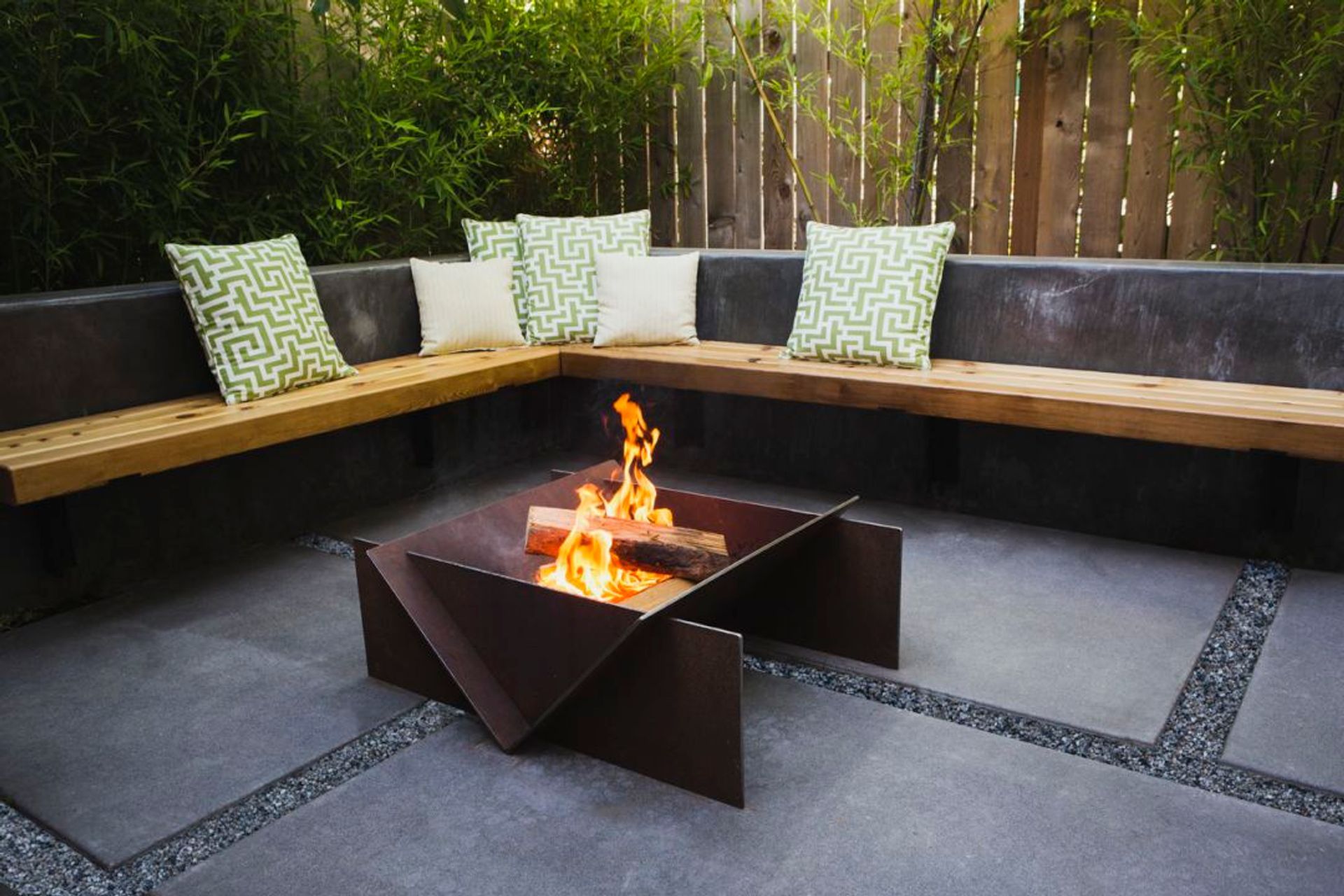 Architectural fire pits are another popular product on offer.