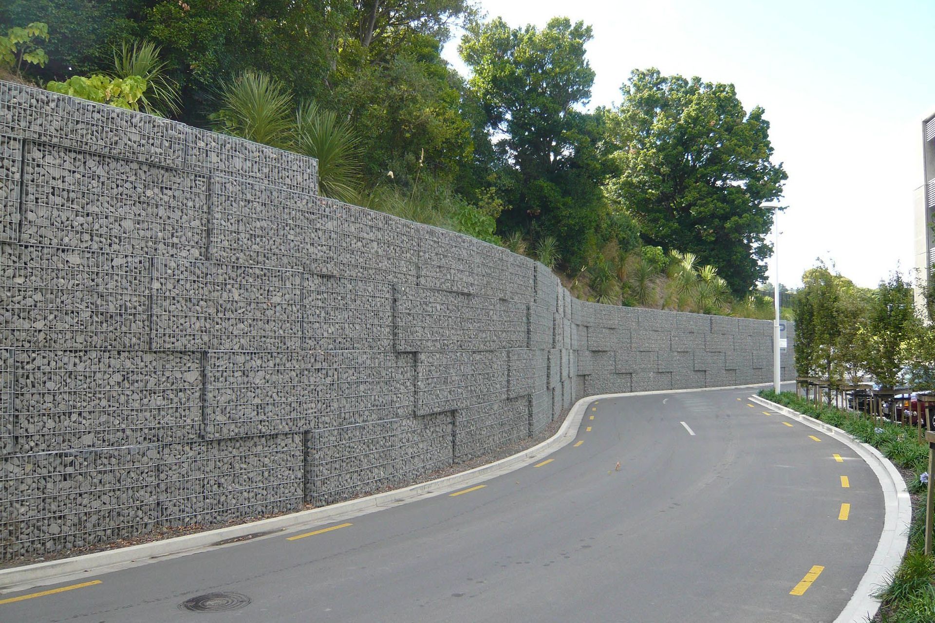 Gabion retaining walls don't require maintenance over time, which makes them ideal for civic and industrial applications.