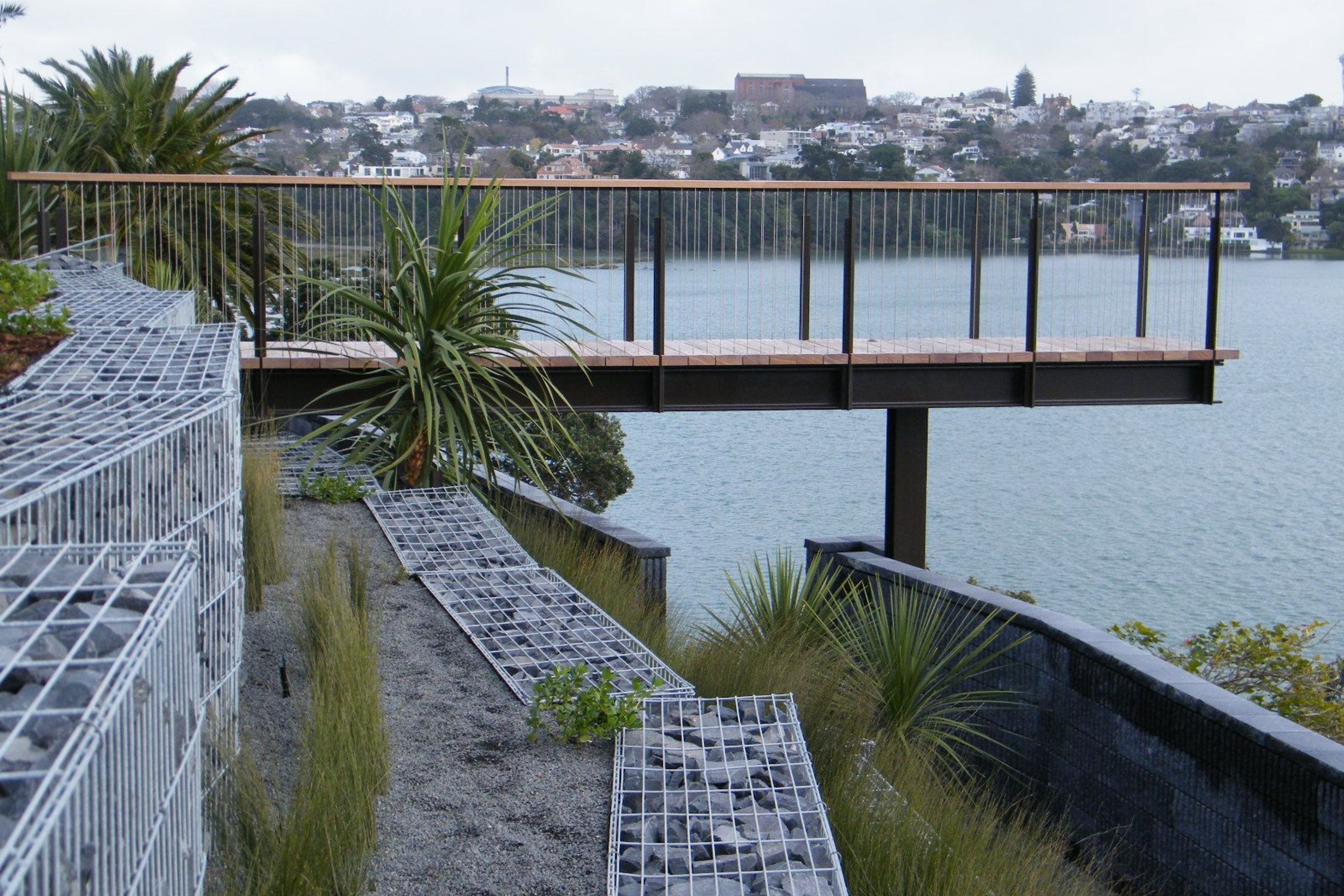 The RAWE Stonebox Gabion wall system enables retaining walls, free standing walls, or stone facades to be quickly and architecturally constructed.