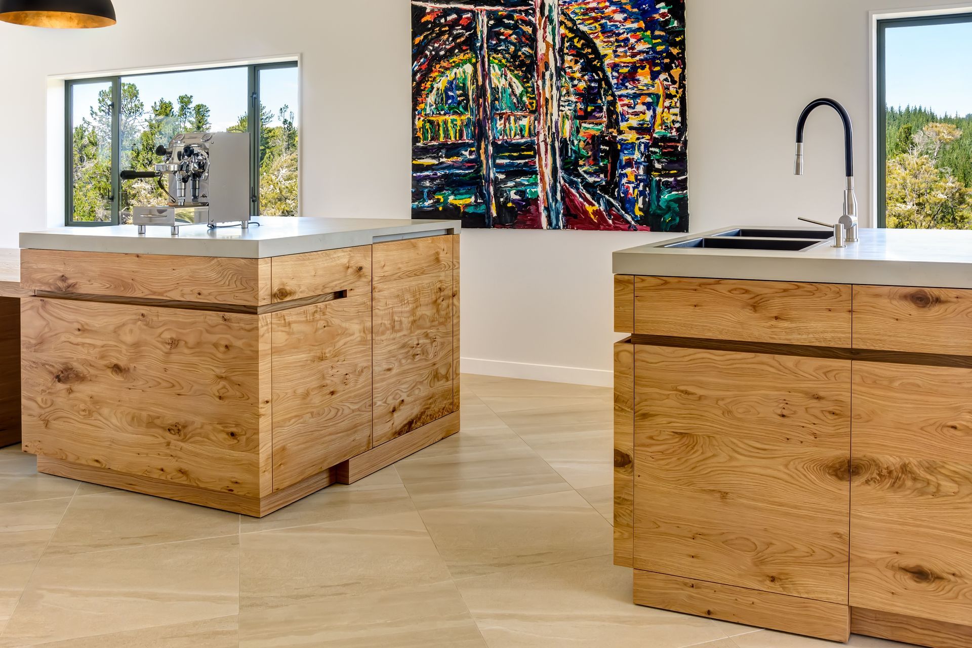 This kitchen by Living Design features  IMI concrete surfaces.