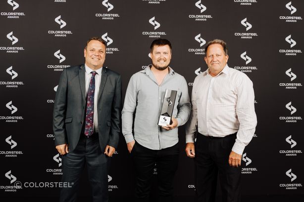 Coresteel North Harbour accepts the award for Lifestyle Building of the Year.