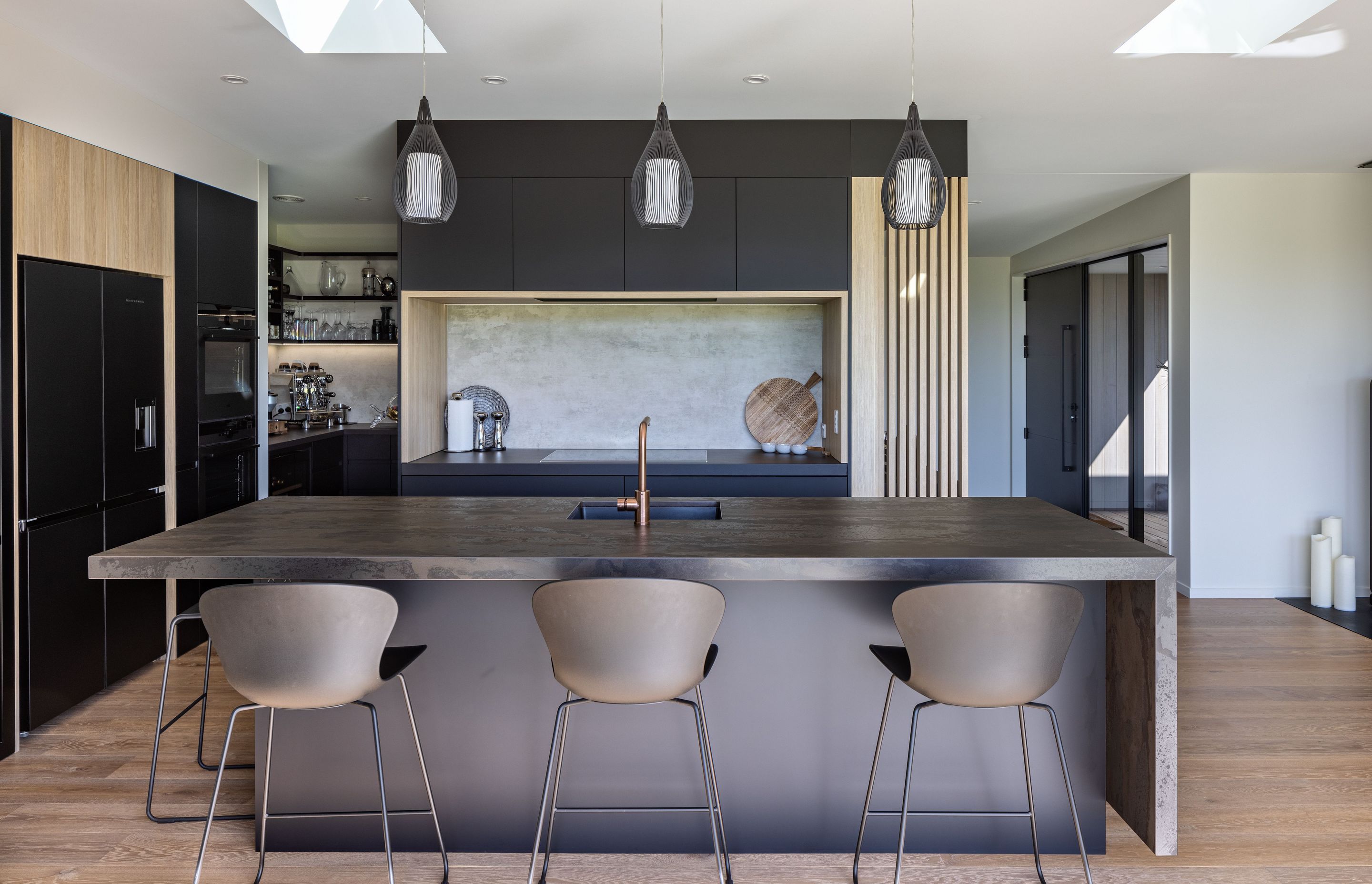The kitchen as pictured in a recent DRH project, the Waitarere Beach House.