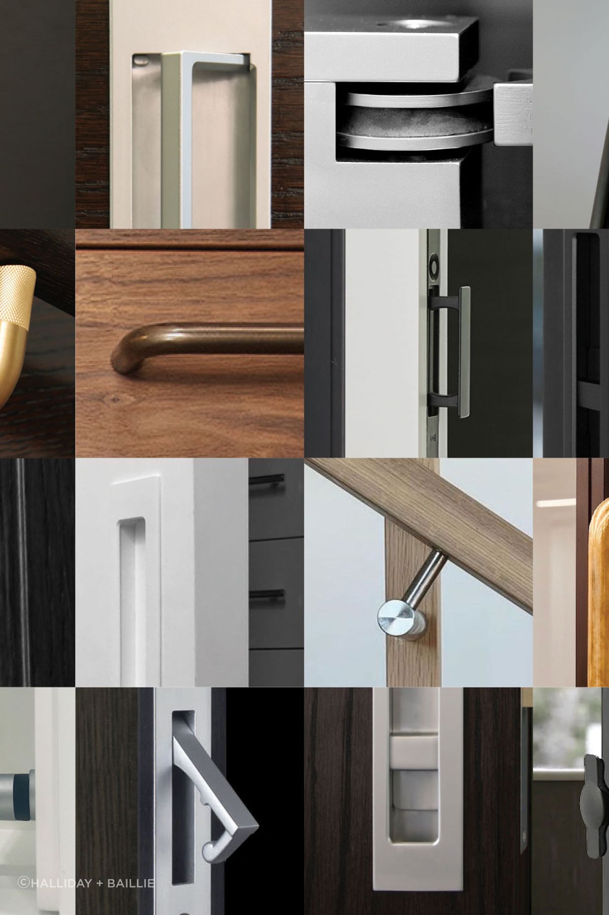 Halliday + Baillie's architectural hardware collection spans a wide range of styles, materials, and applications.