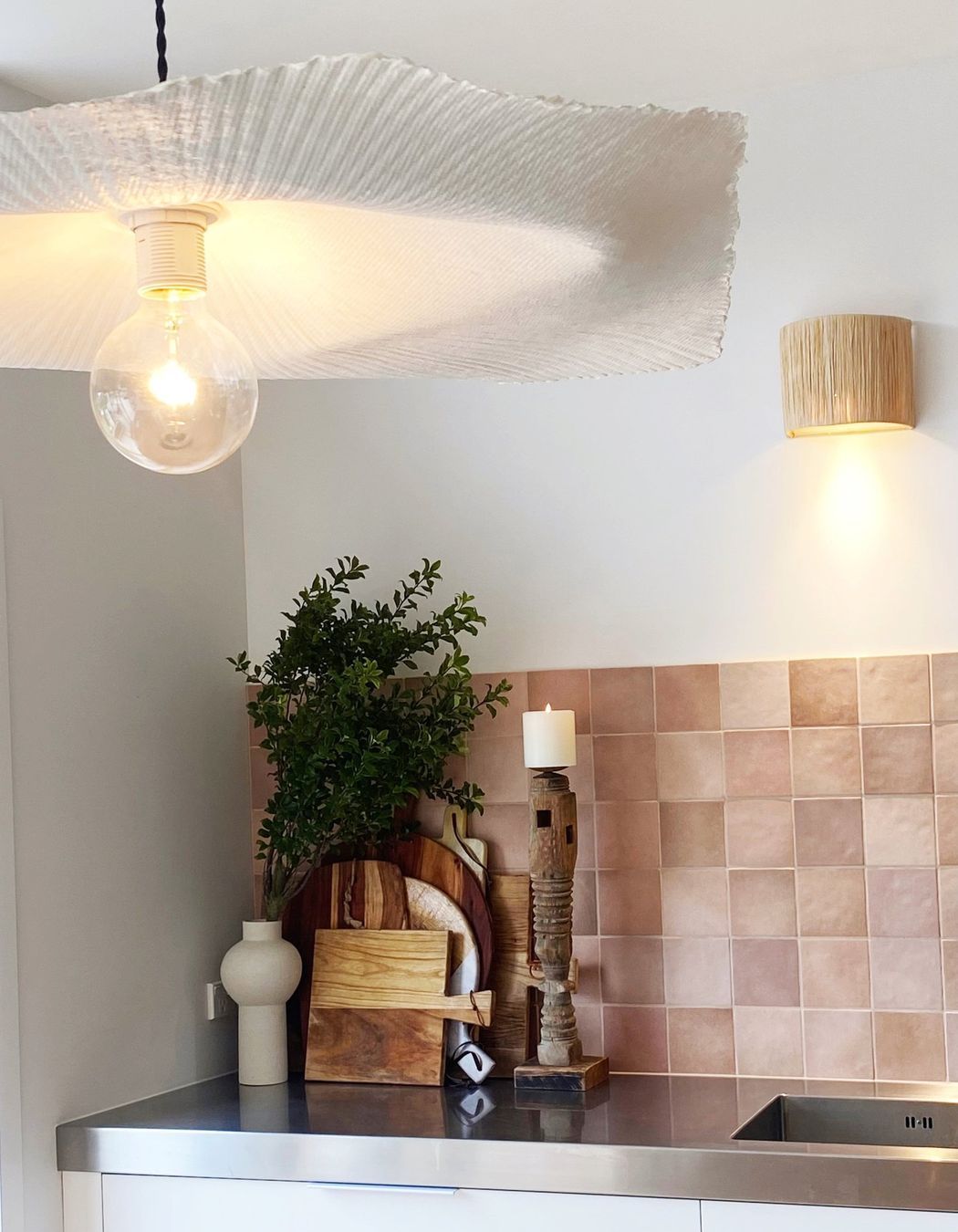 A pink kitchen had been on Katy's wish list, something that has now been brought to life in her fourth home renovation.