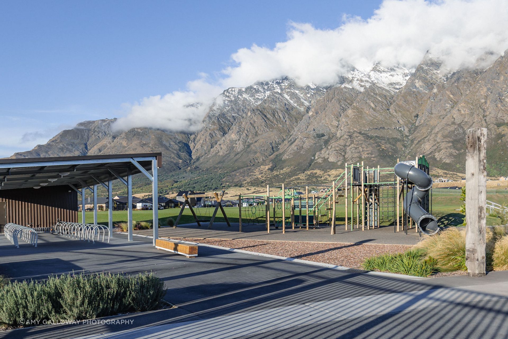 A bike shelter was built to encourage the kids to cycle to school.