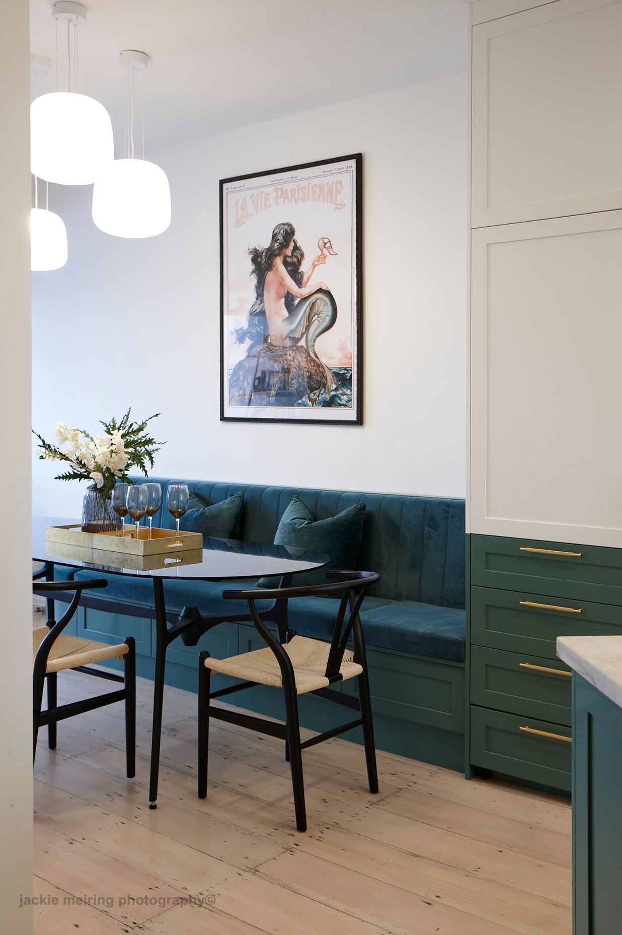 Lulu suggests using soft furnishings such as pillows, throws, or even a bold framed print to add colour to a space | Jackie Meiring Photography