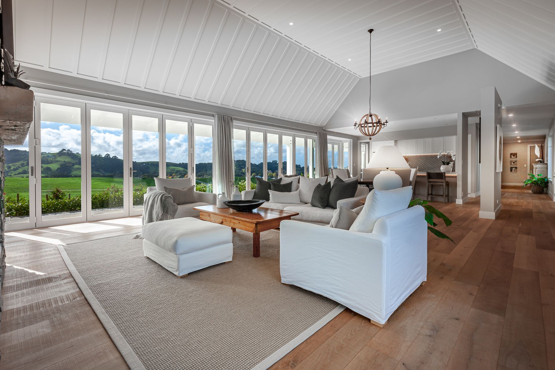 This space was designed for the furniture to be comfortable and easy to move around.