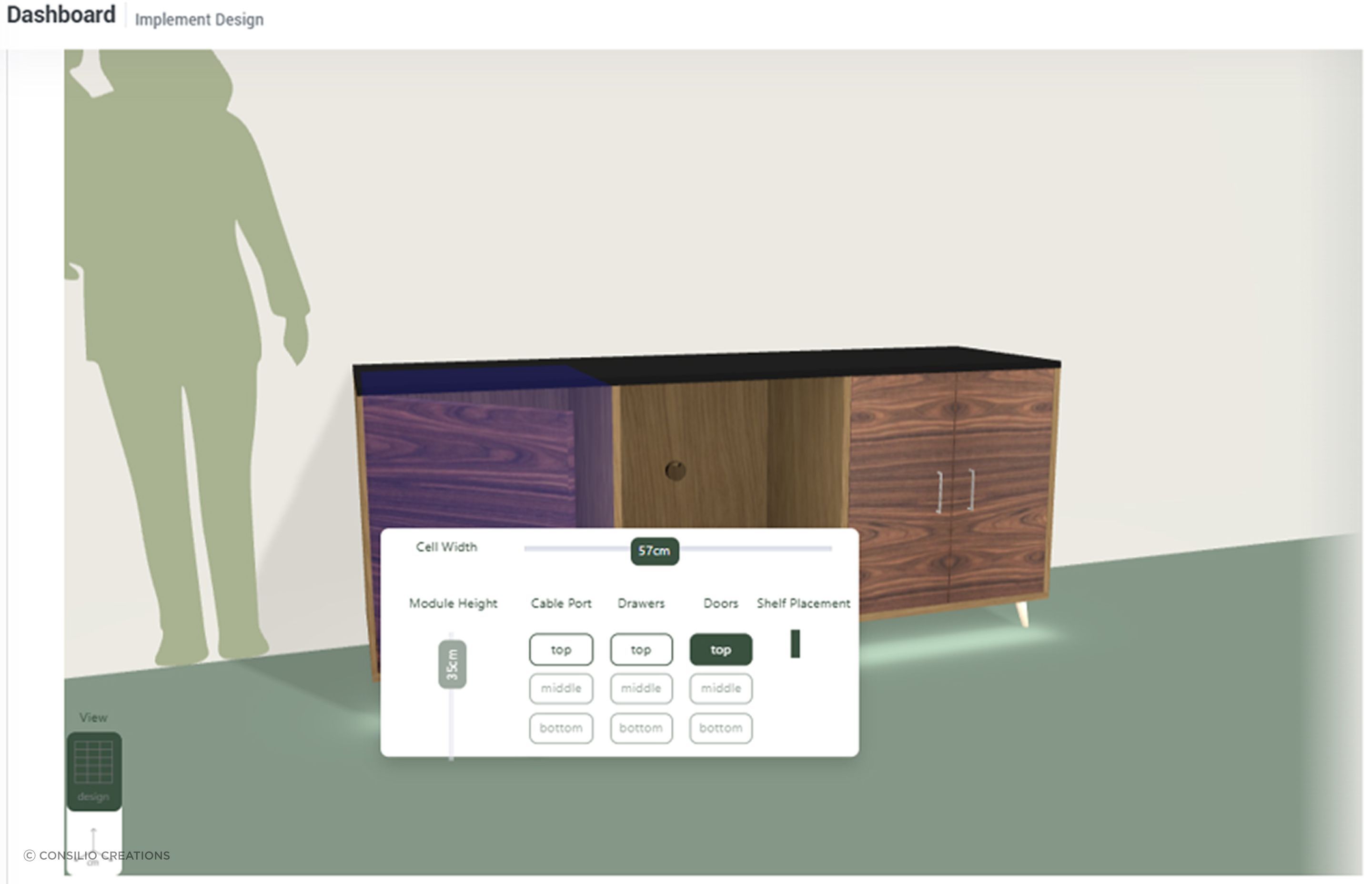 The Customiser allows a customer to choose from a selection of materials, styles, dimensions, hardware, and finishes to create their custom furnishings, with live and accurate 3D renders and pricing to give the customer a clear idea of what they’ll receive and how much it will cost before they submit it to the designer.