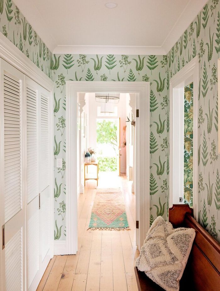 A Bohzali hallway runner adds to the colourful character of this home styled by Hello Saturday.