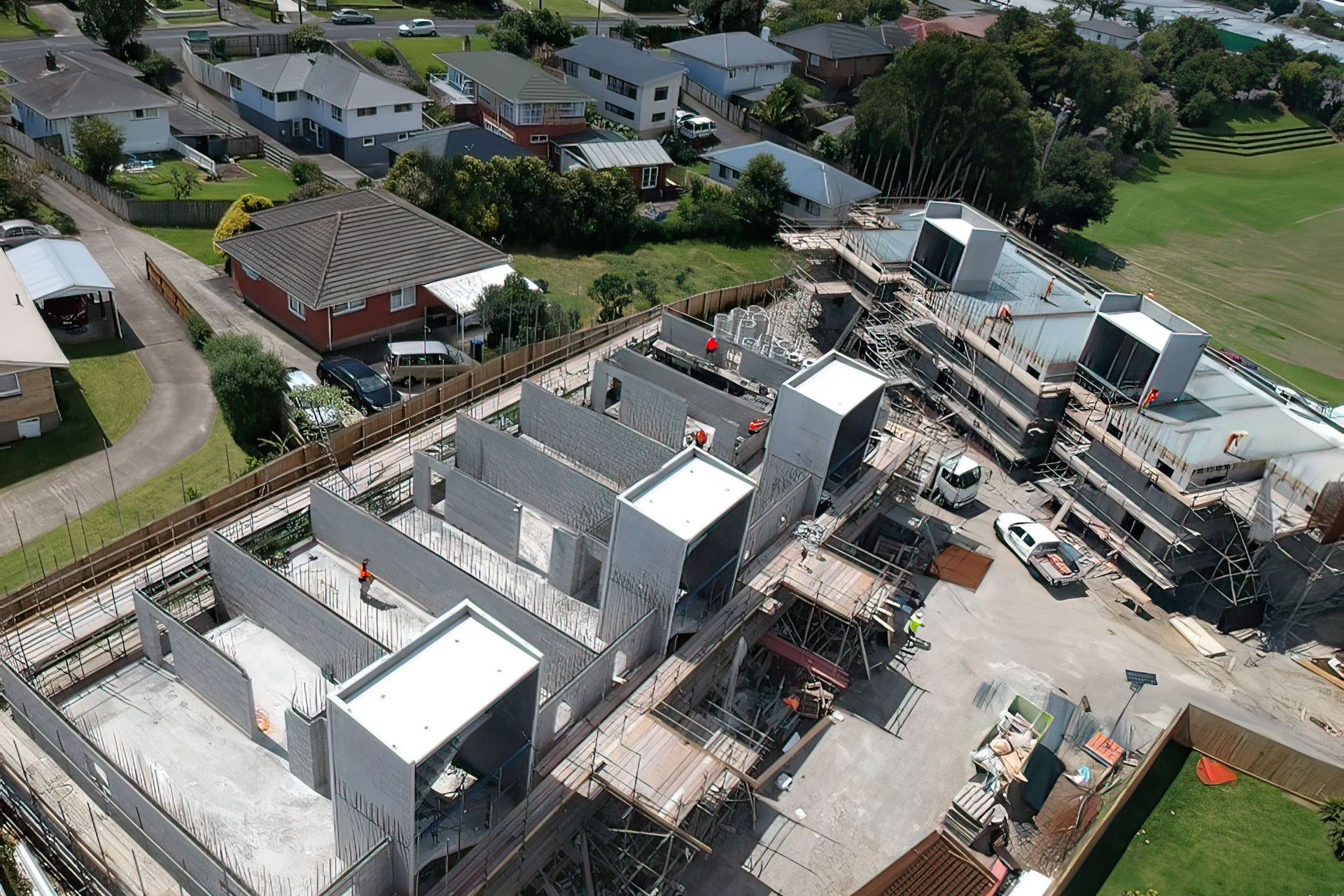 The Hamlin Apartments under construction while the Ben's Bricklaying team were onsite.