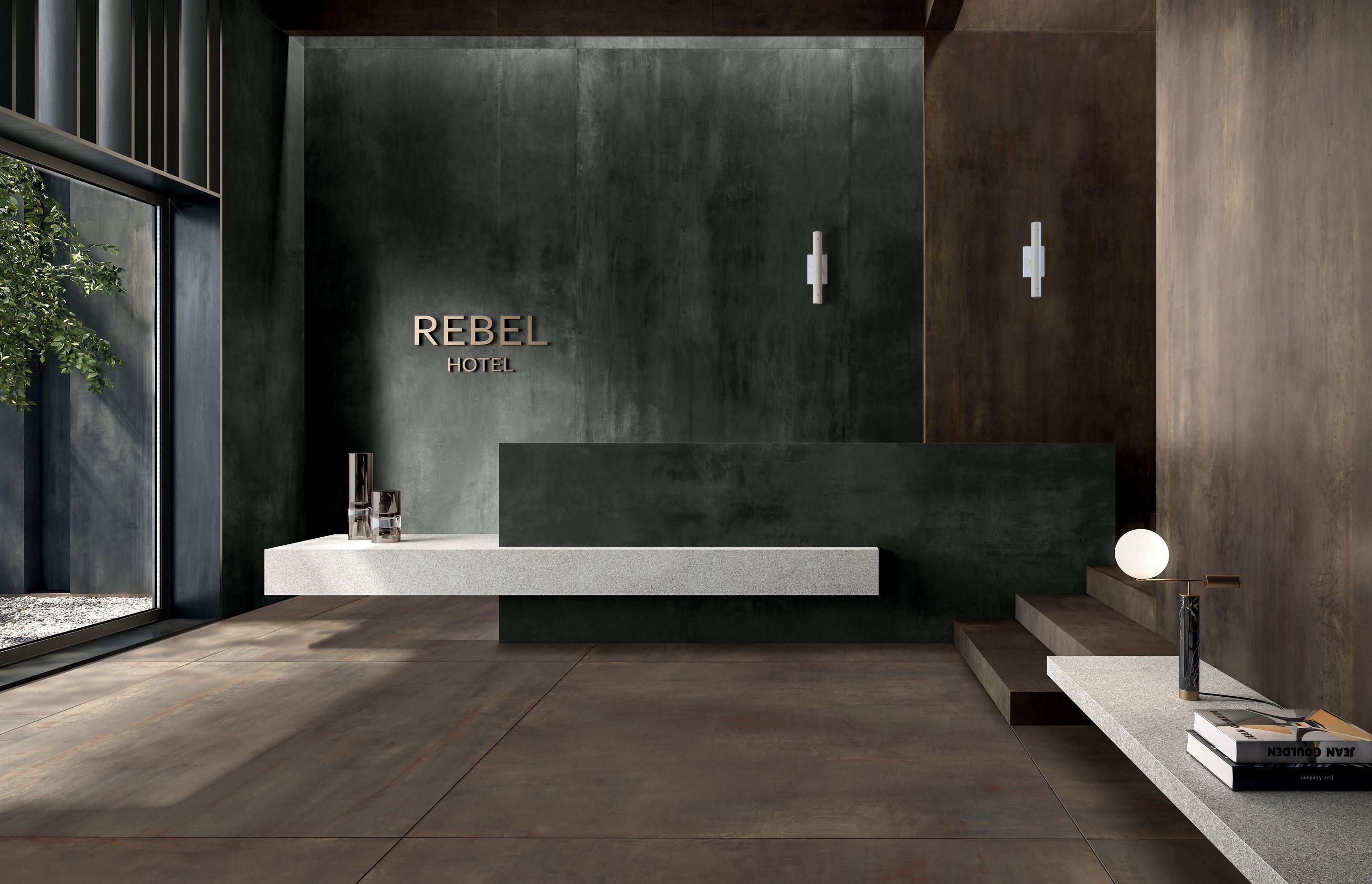 Available in a wide variety of colours and textures, MATERIA porcelain slabs are beautiful in commercial projects.
