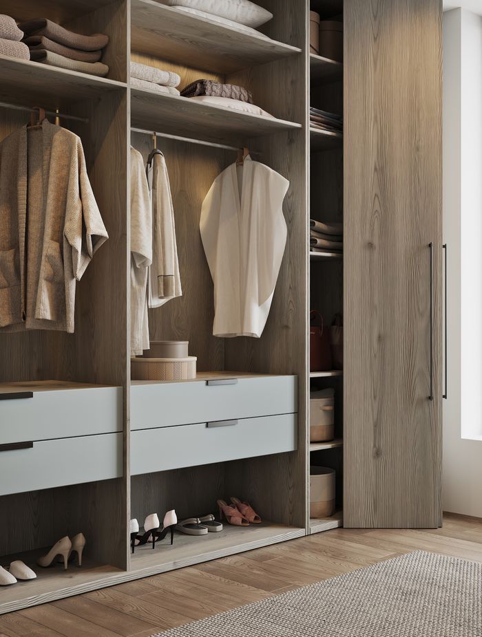 DesignerOne’s Internals Range offers a refined alternative to standard whiteboard interiors, bringing warmth and cohesion to modern wardrobes.