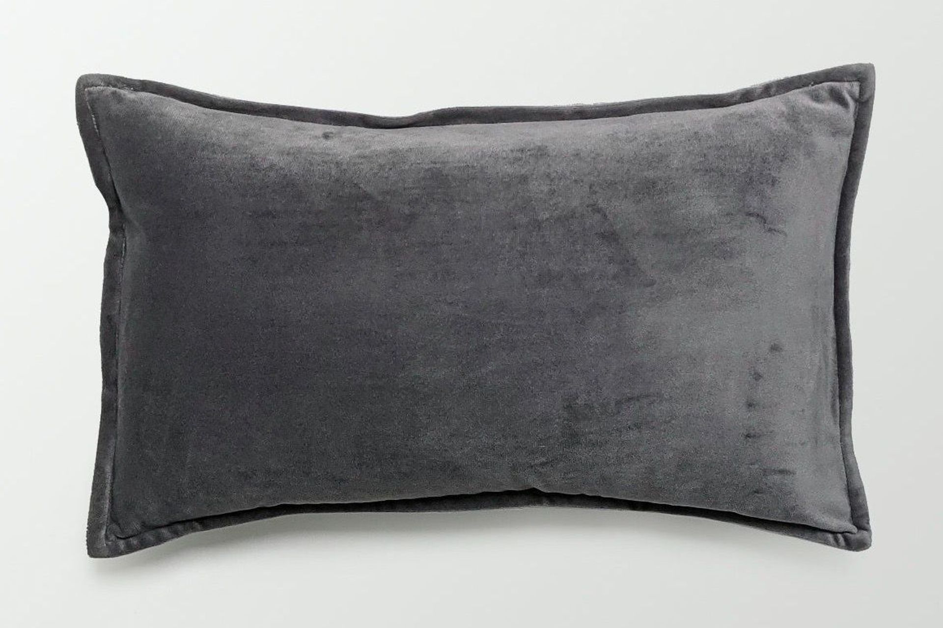 ‘Luna’ velvet and linen rectangular cushion in dove grey by Bubuland Home