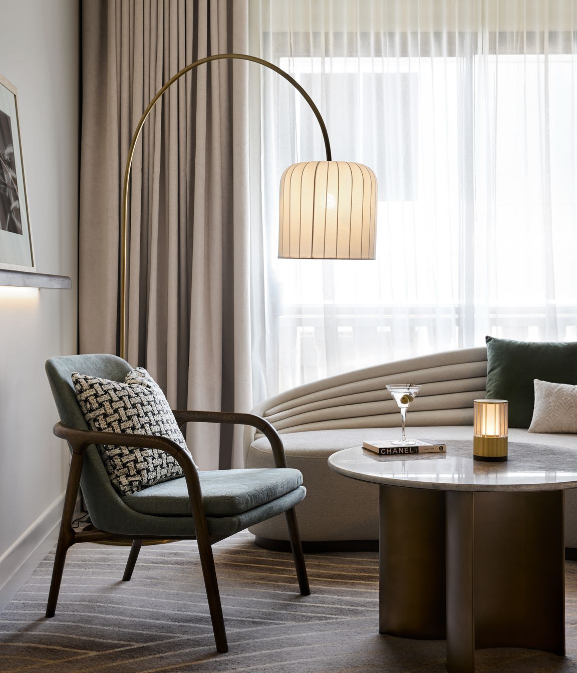 Art Nouveau patterns appear throughout – from the carpet to the furnishings.