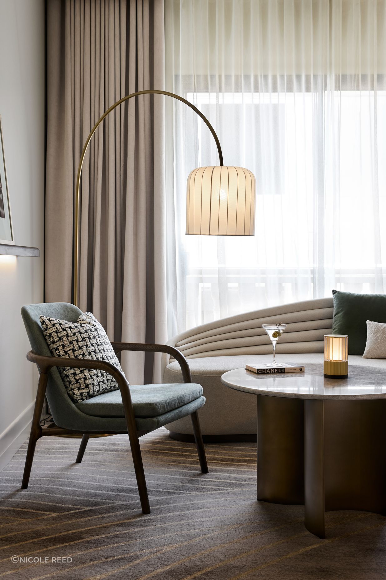 Art Nouveau patterns appear throughout – from the carpet to the furnishings.