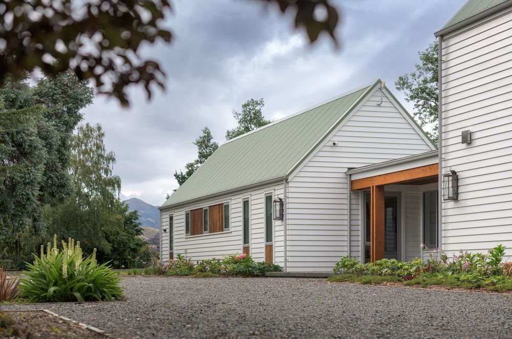 The rebuilt homestead at Mendip Hills Station in North Canterbury. “The owners wanted something that blended with the environment,” says Christopher Wilson of Wilson & Hill Architects. “So they were keen on that green roof.”