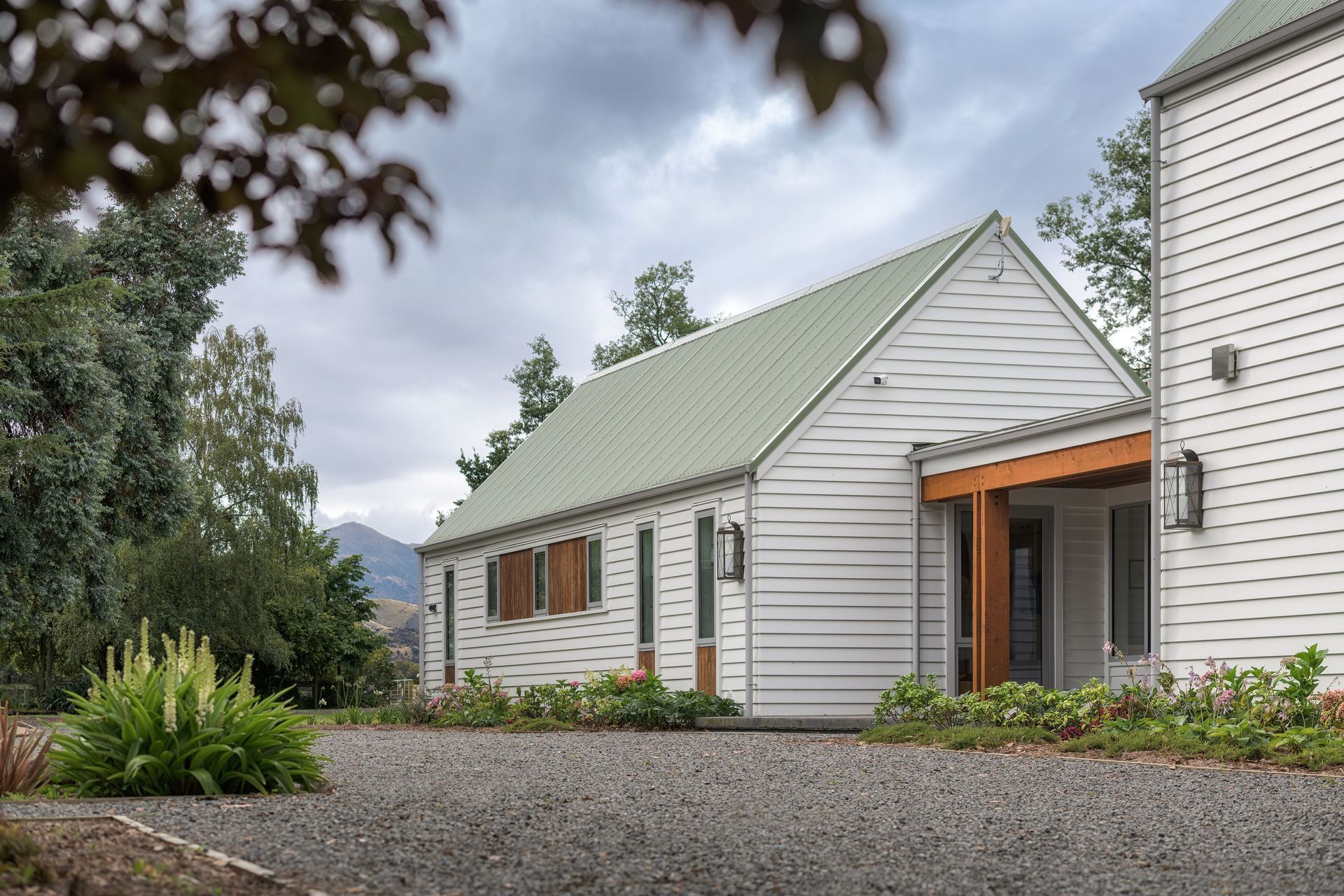 The rebuilt homestead at Mendip Hills Station in North Canterbury. “The owners wanted something that blended with the environment,” says Christopher Wilson of Wilson & Hill Architects. “So they were keen on that green roof.”