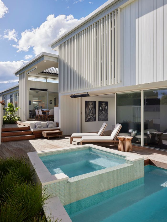 The pool is central to the resort feel.