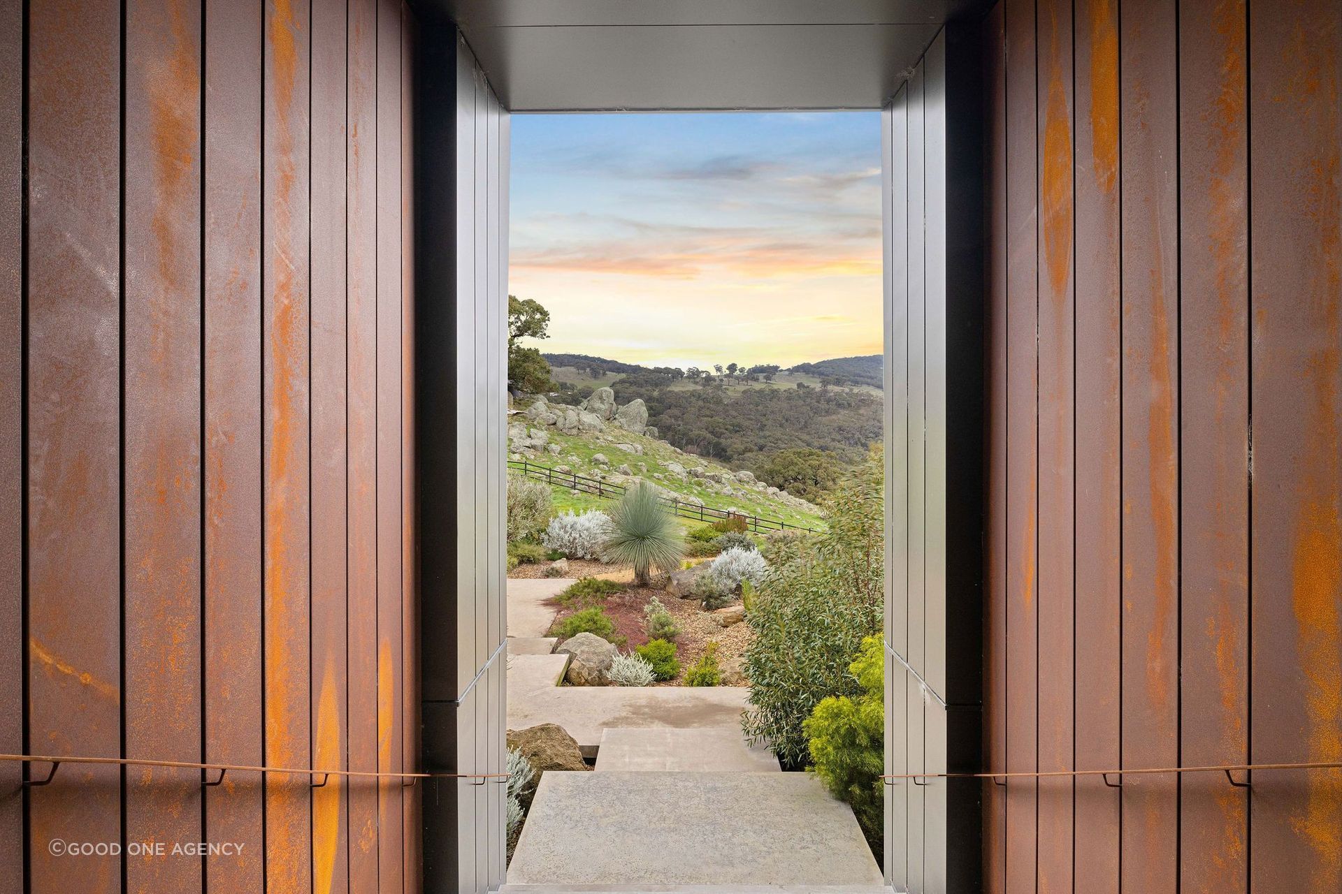 Corten steel naturally oxidises over time, creating a beautiful patina that blends in with the surrounding landscape
