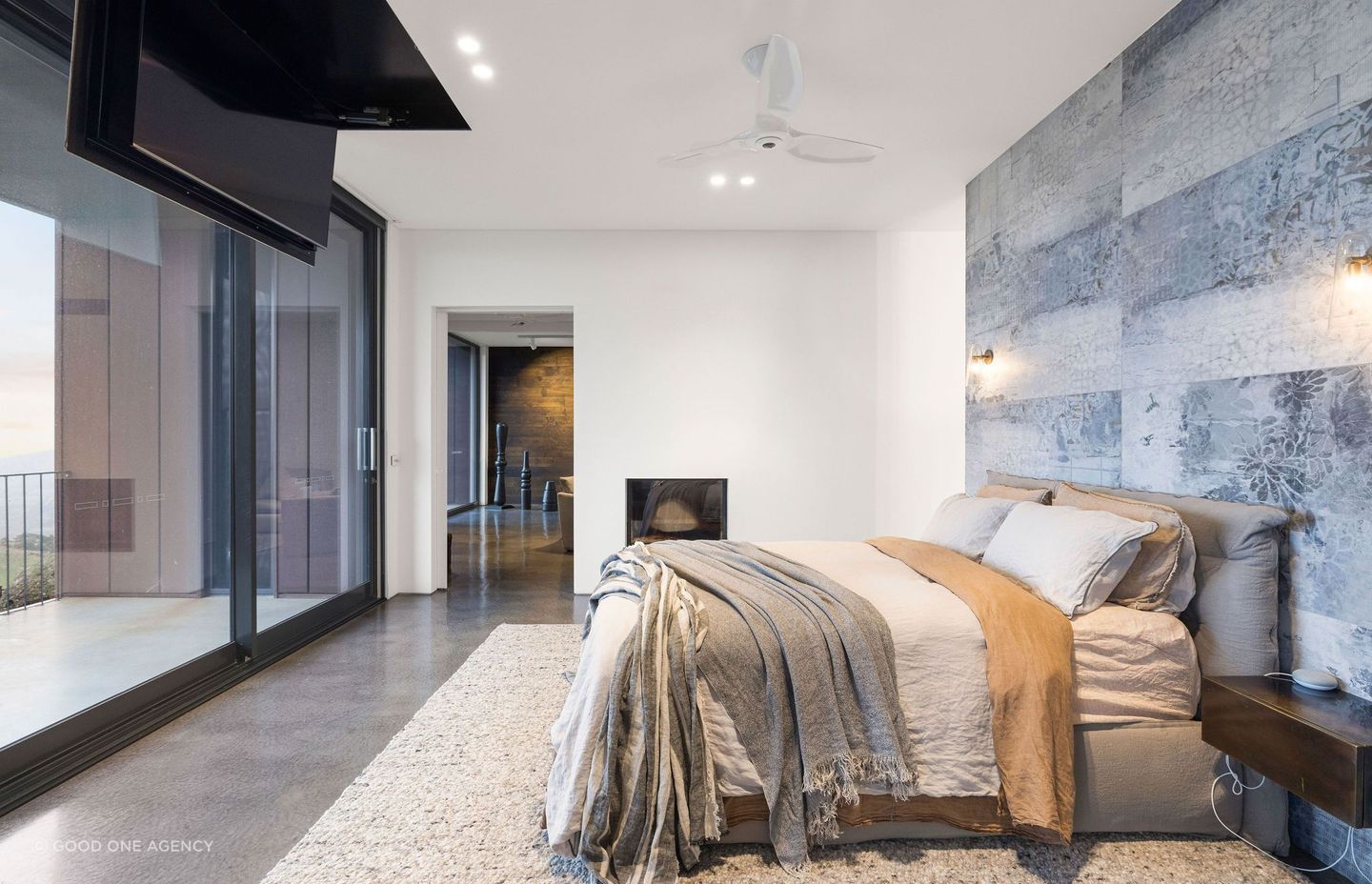 The cosy master suite at Euroa House