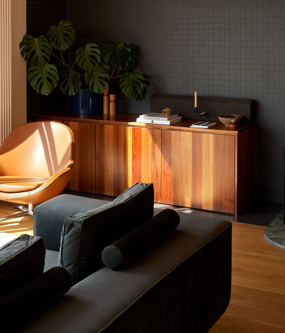 All the bedrooms and living areas are on the same floor. “When you've got a young child, you don't want to be running up and down stairs to another bedroom in the night,” says Ben. Furniture is from BoConcept.