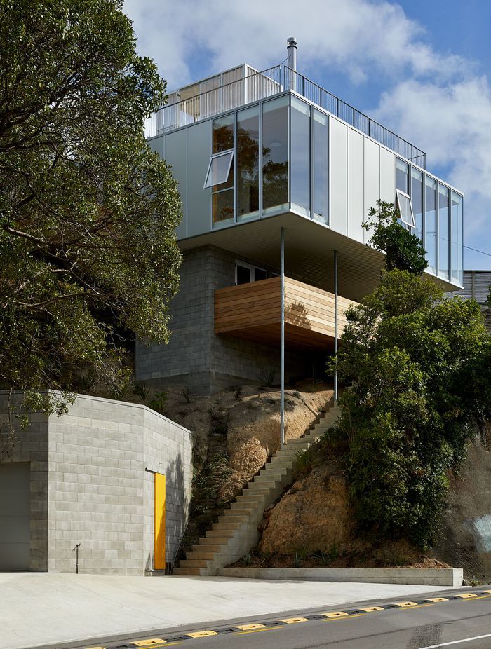 The family home was designed by Patchwork Architecture and built by Dorset Construction. It was a tricky site, but rocky, which provided a good foundation.