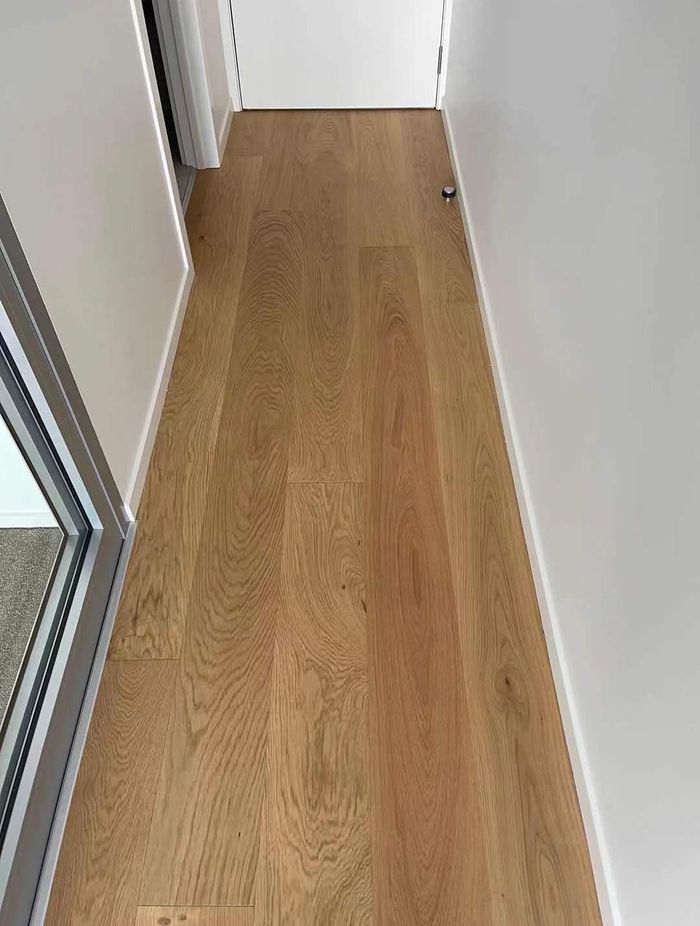 “We always prepare the subfloors before installing the flooring product and install an acoustic underlay on top of the existing subfloor. The flooring is usually delivered to the ground floor, and then the main contractor helps us with a tower crane to move the flooring to each subsequent floor in the apartment building.”