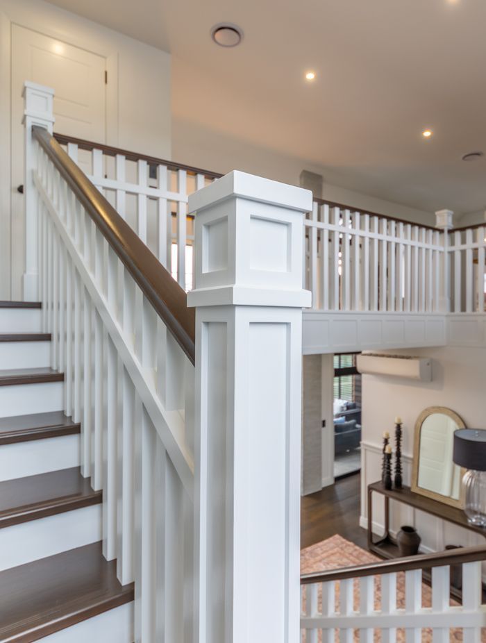 The bridge above the entry required complex structural elements, as well as high consideration for how all of the materials and details would interact on the finished structure.