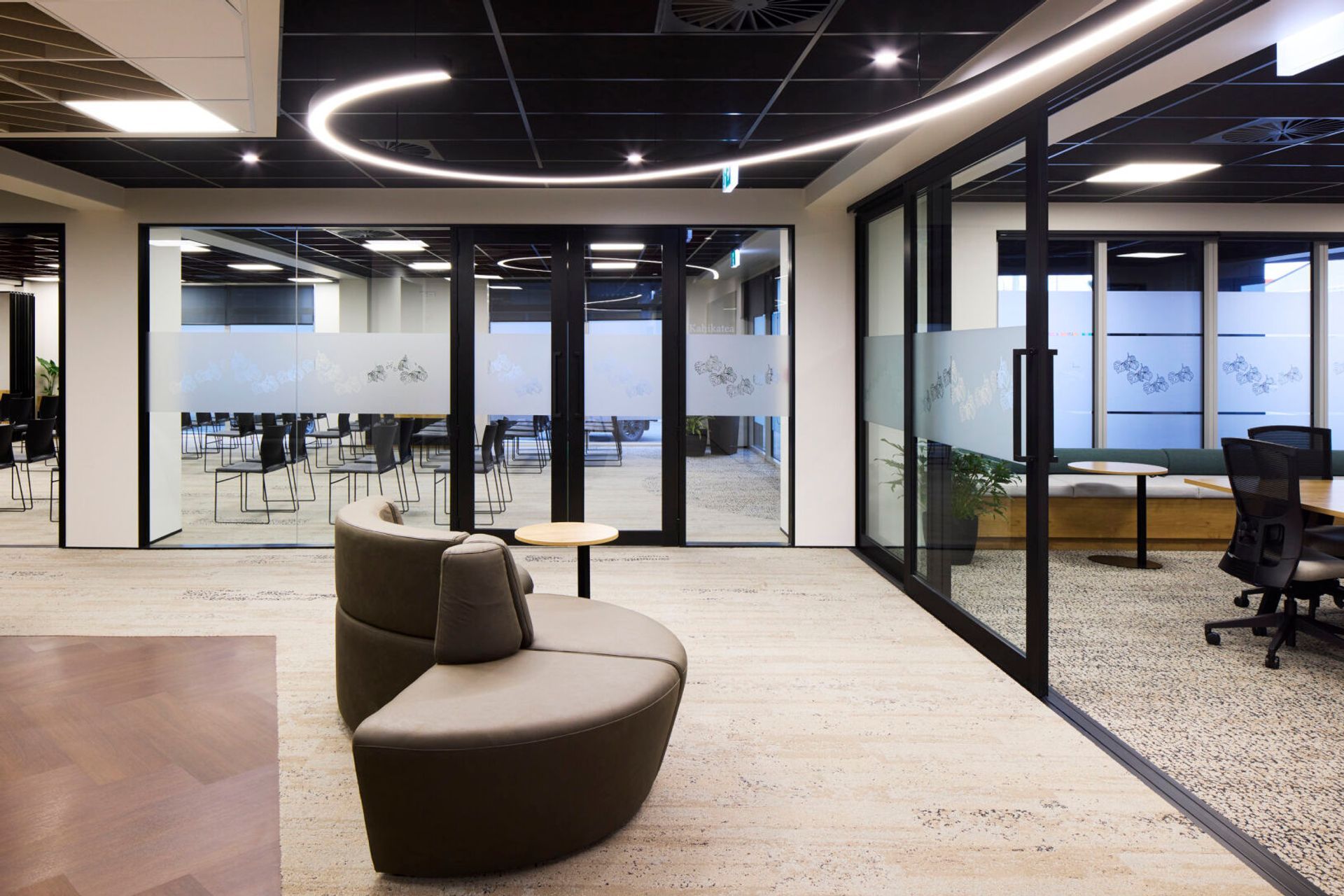 Softly curving forms feature throughout.