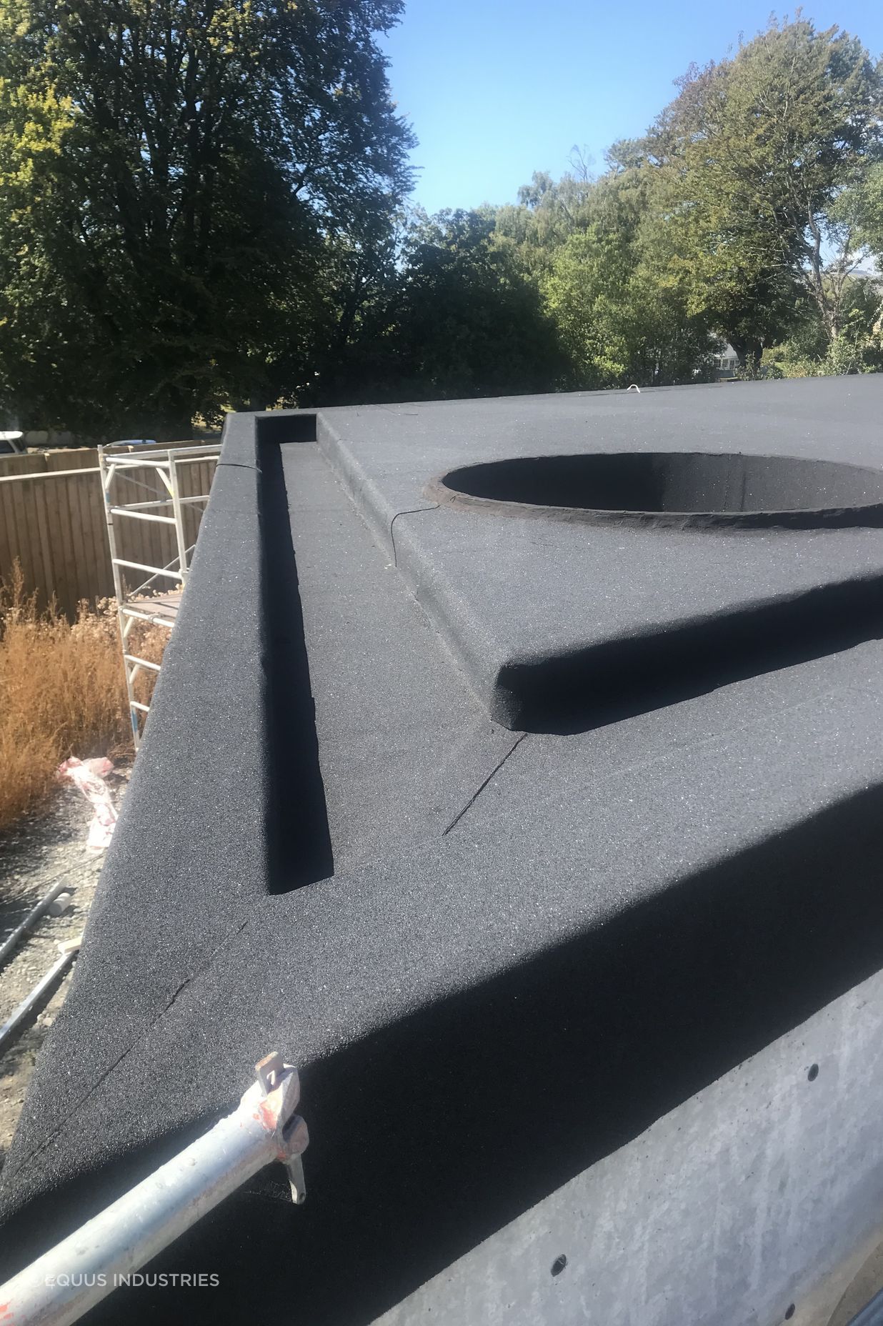 The roof has a lot of unique detailing, installed by a team of skilled roofers and waterproofers from Canterbury Waterproofing.