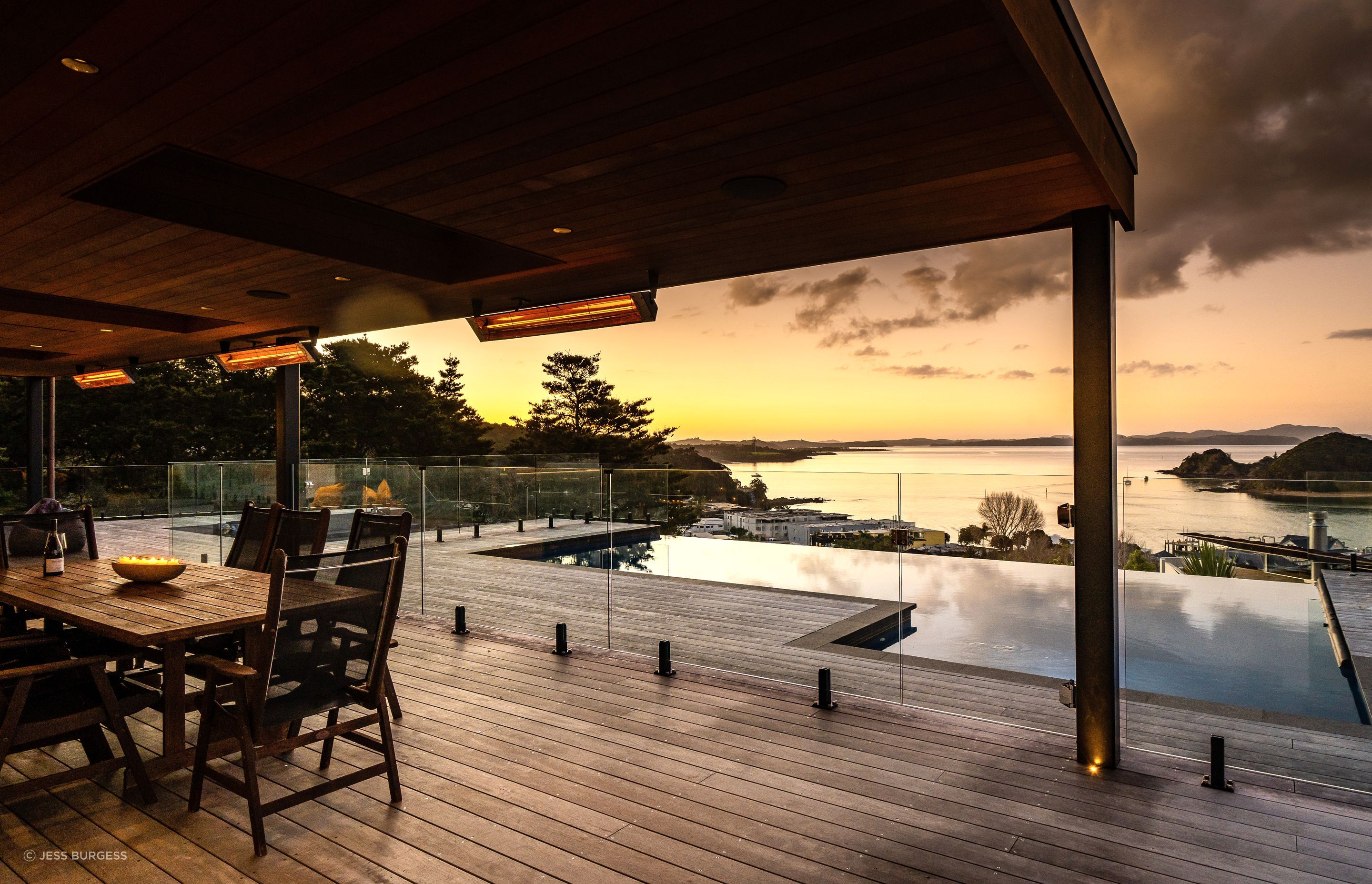 The infinity pool is by Mayfair Pools in Northland.