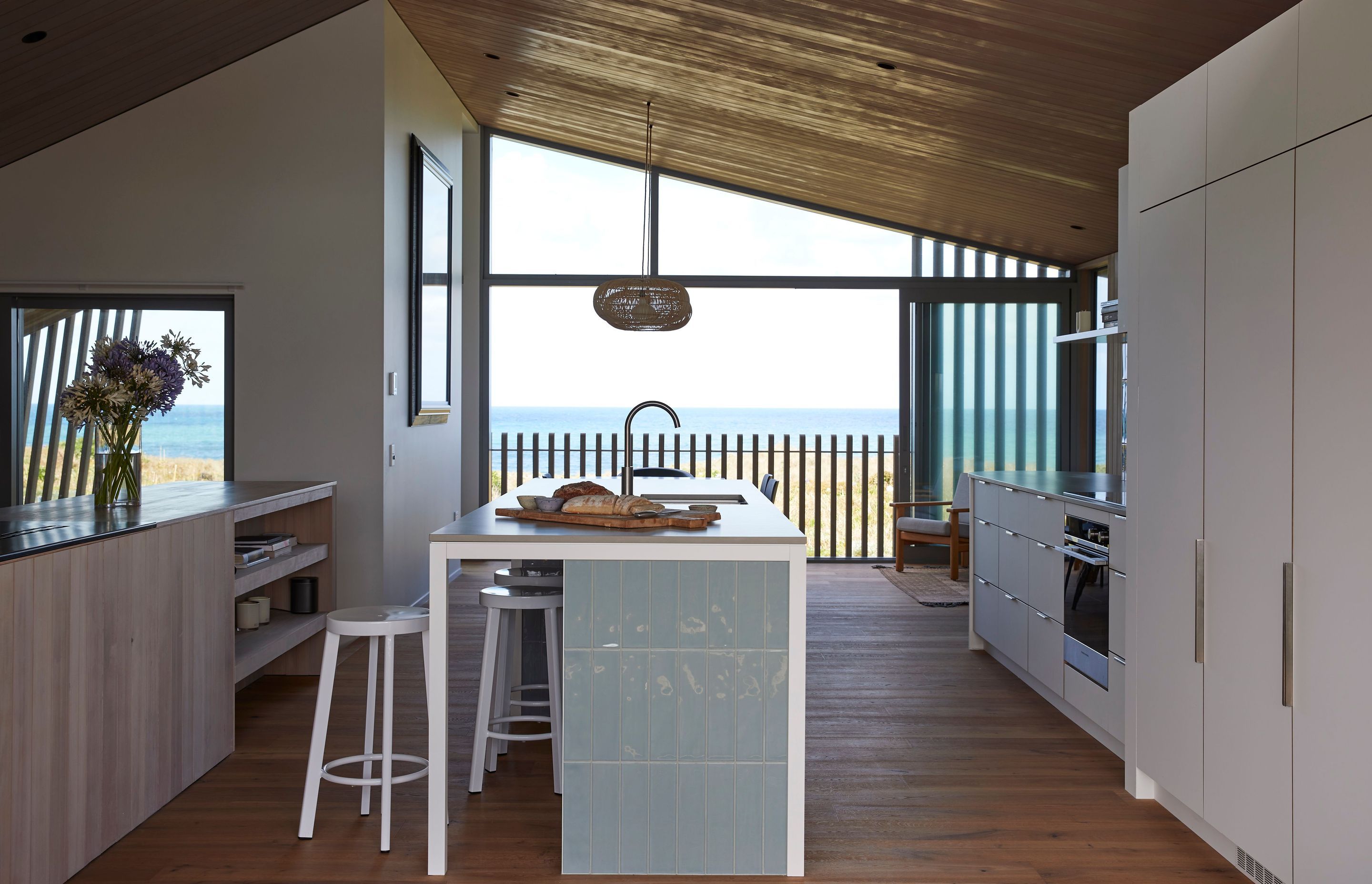 The home's highest view of Ocean Beach, captured from the open-plan living area. | Photographer: Jackie Meiring