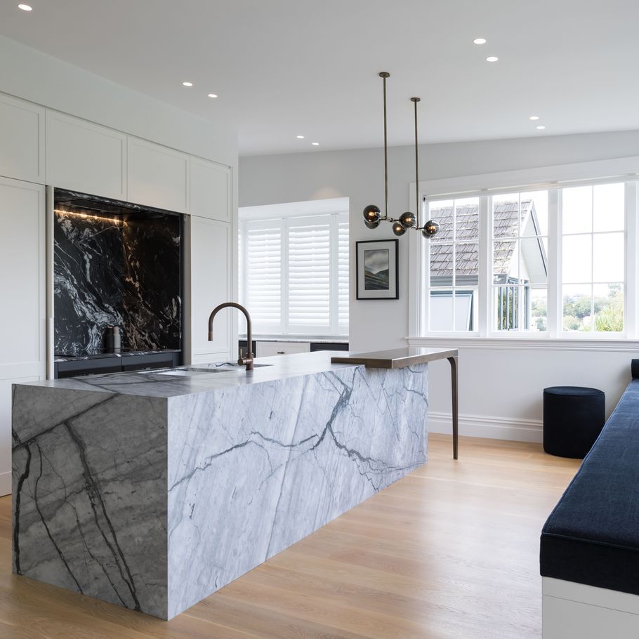 High drama in a minimalist kitchen
