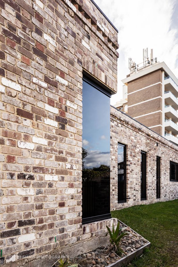 The recycled brickwork blends in with its neighbours.