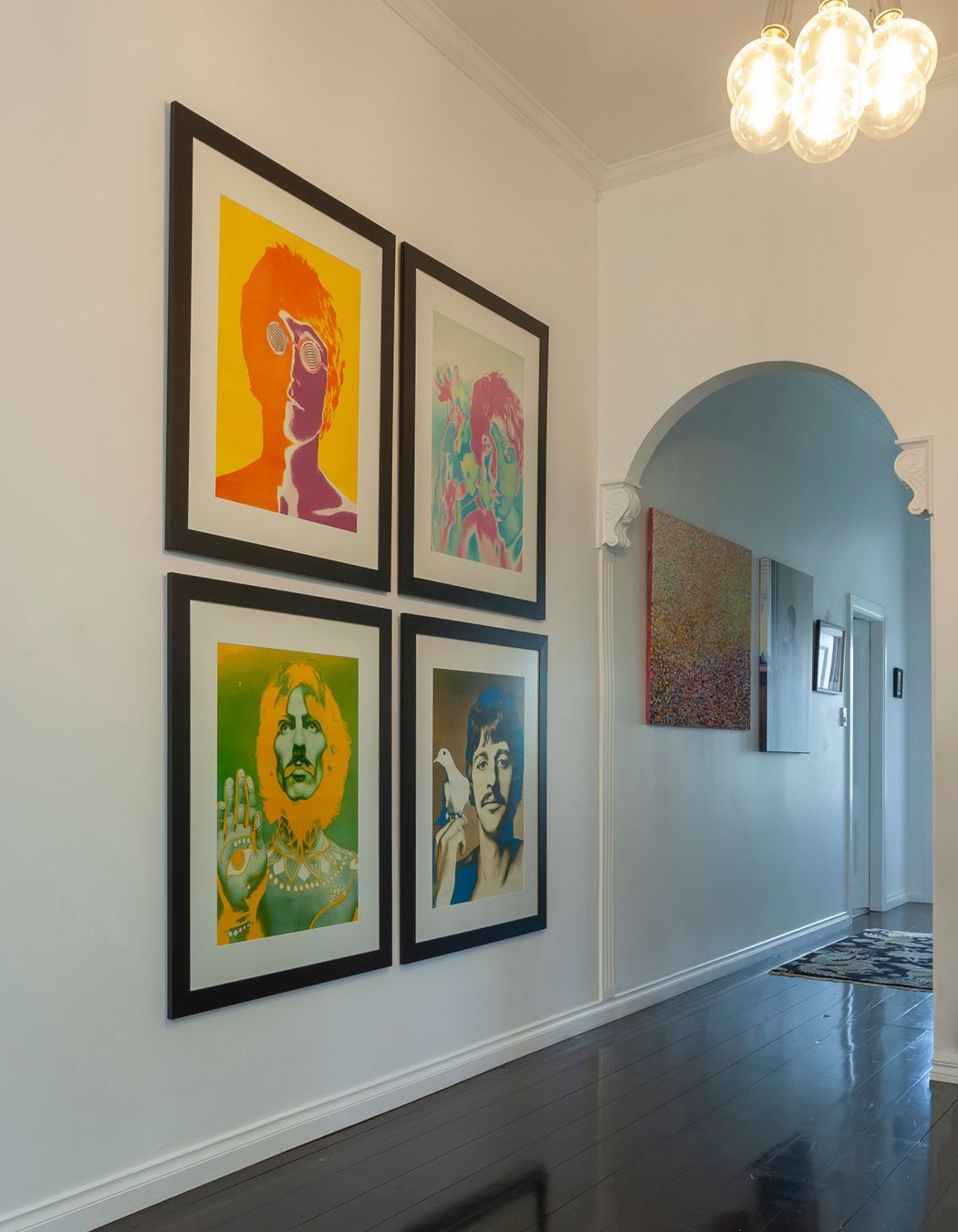 The homeowners have collected artwork from their global travels.