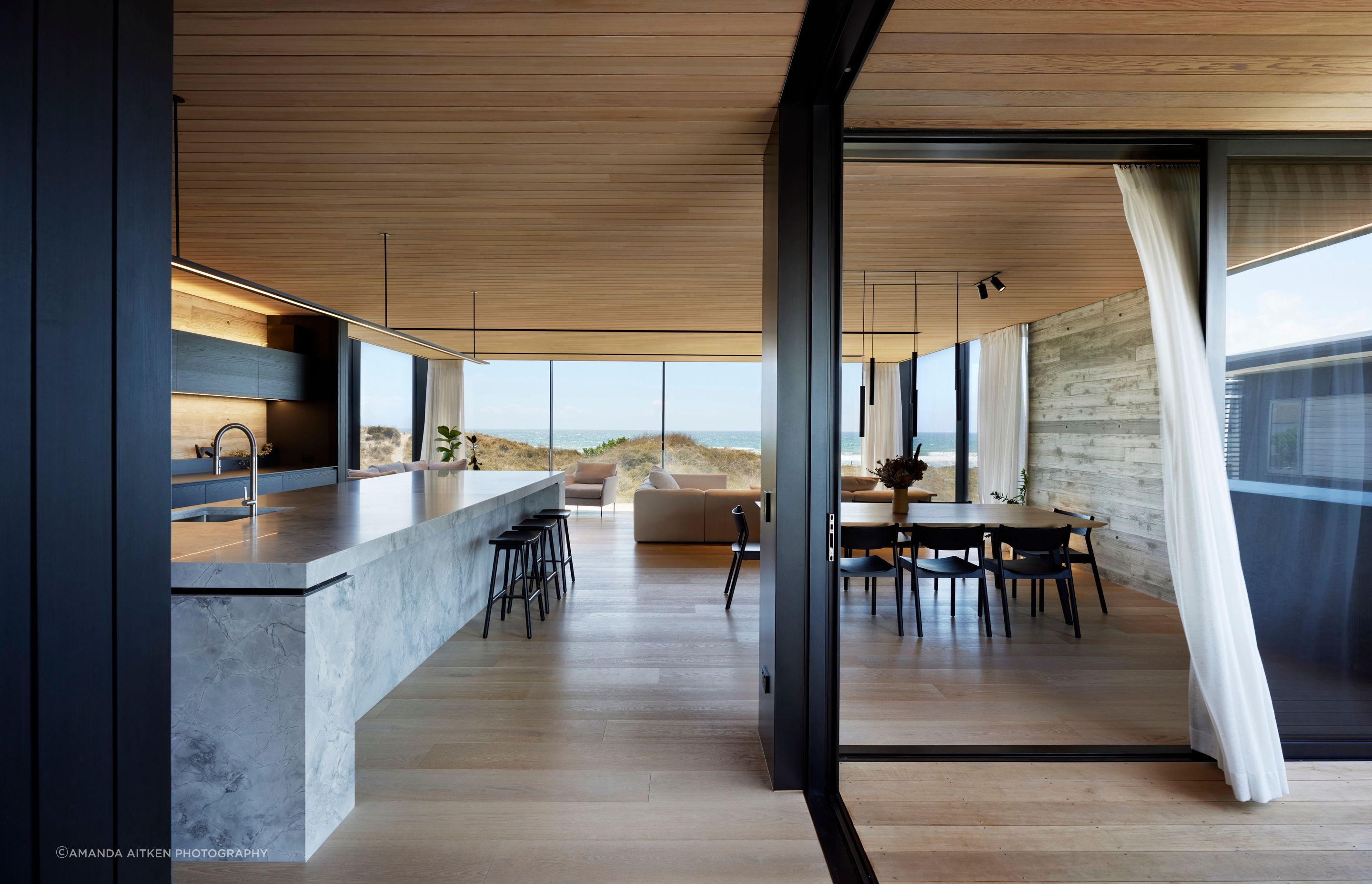 The client was keen on a reductionist approach. “There’s a lot to be said for simplicity,” says Brendon. “The house is very architectural. It’s very strict, it's very disciplined. And that runs right through every detail.”