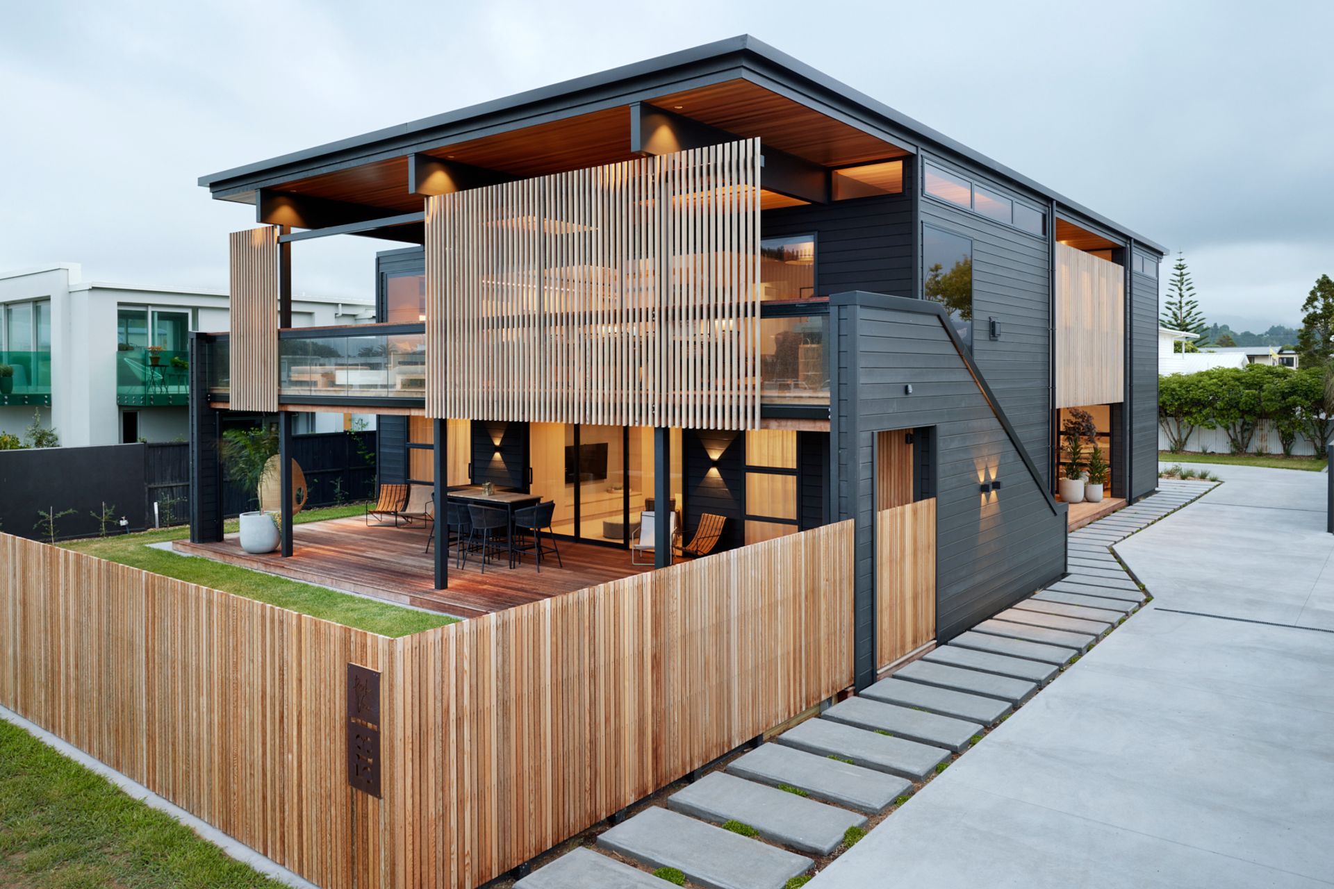 The house has a duality between solid and void, says Brendon. The build was carried out by Edinbridge Resources.