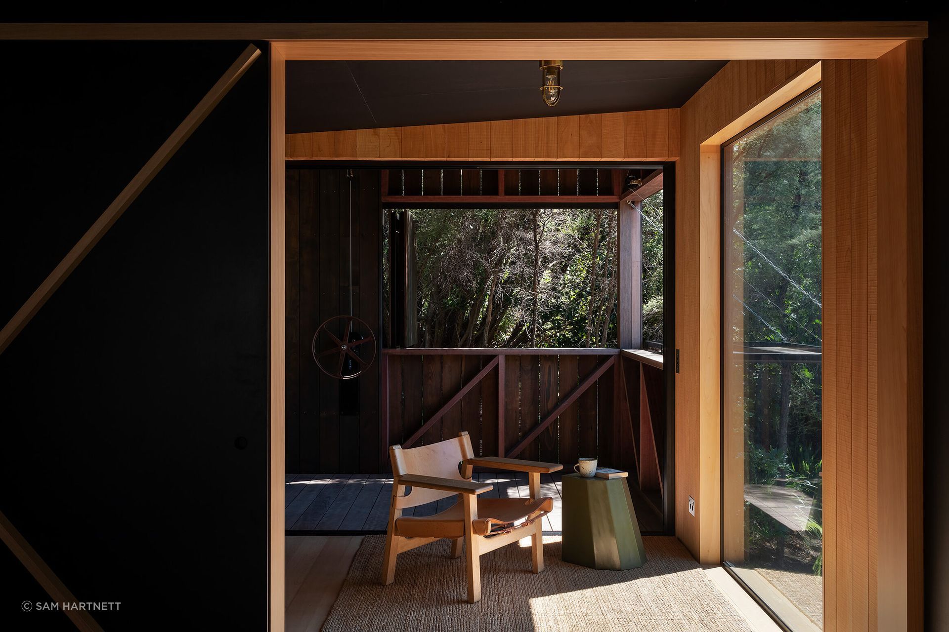 The clients lent into the idea of the rudimentary hut.