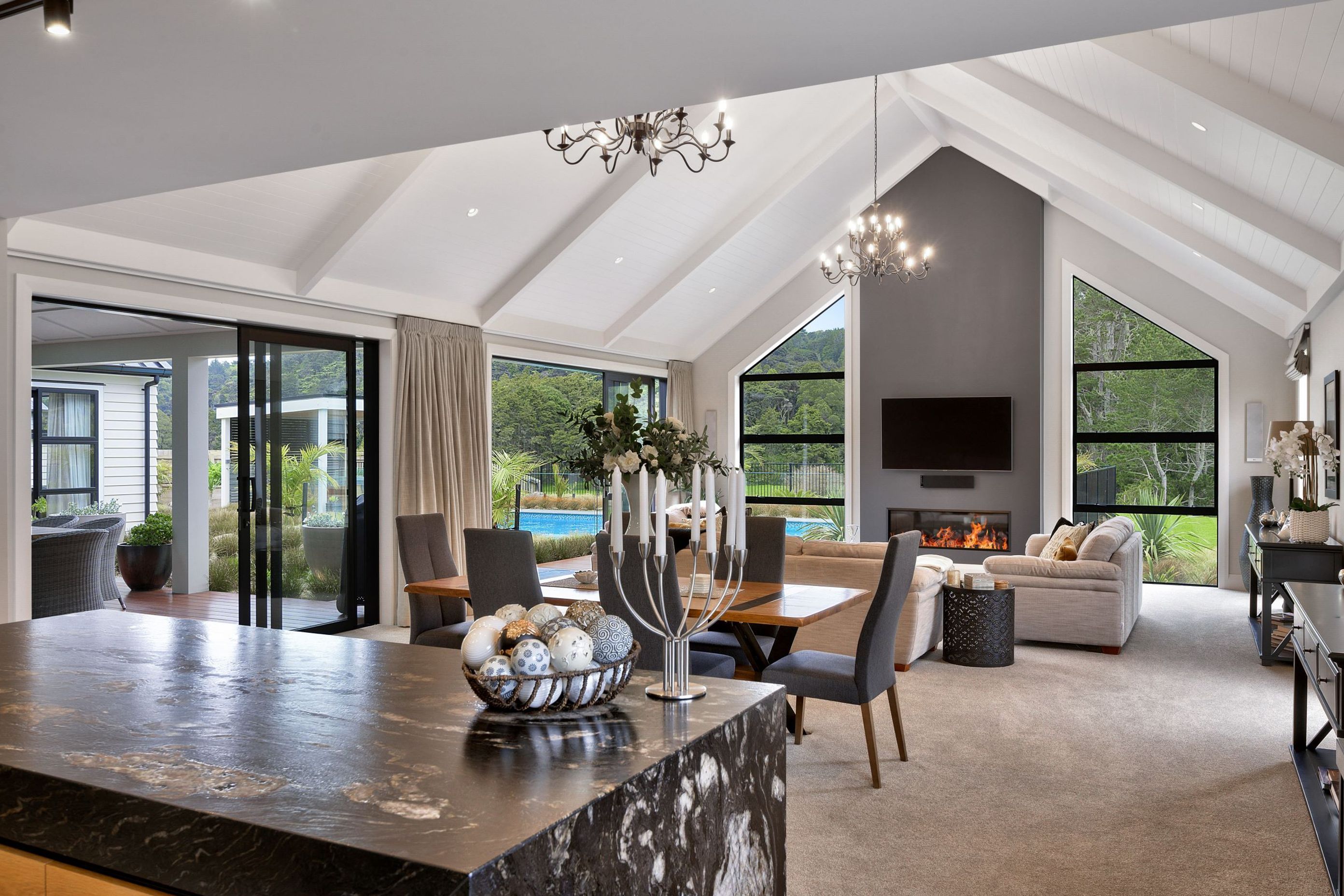 The central living space enjoys great views of the outdoor area and natural surroundings. | Photography: Danilo Dijamco