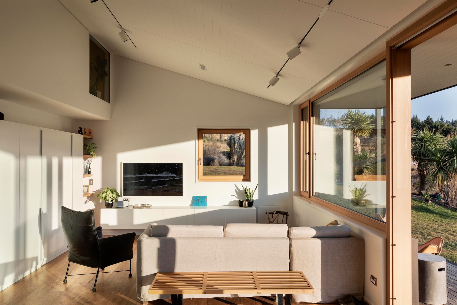 The living area is bright and warm.