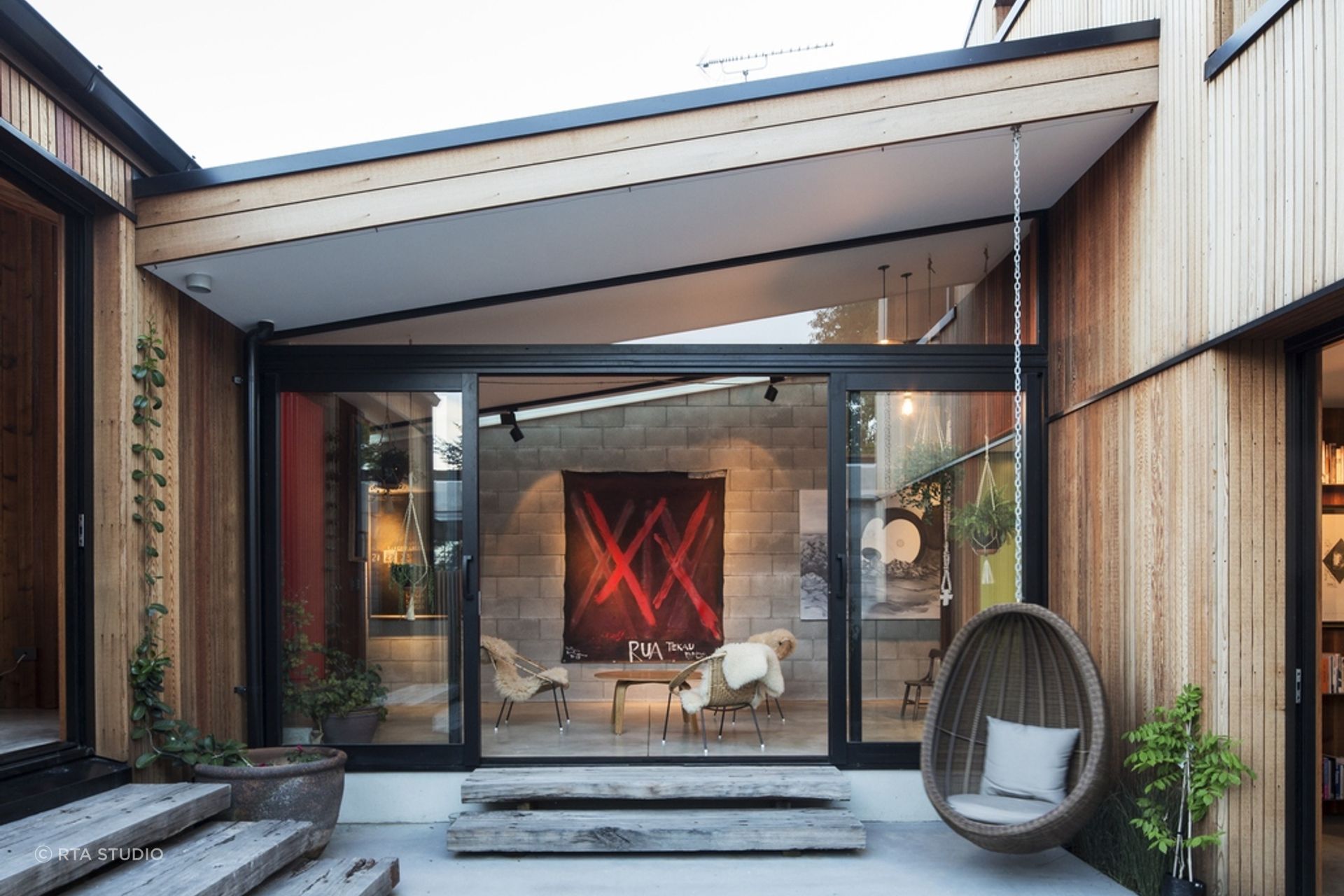 The mix of indoor and outdoor living areas create necessary space for the growing family.