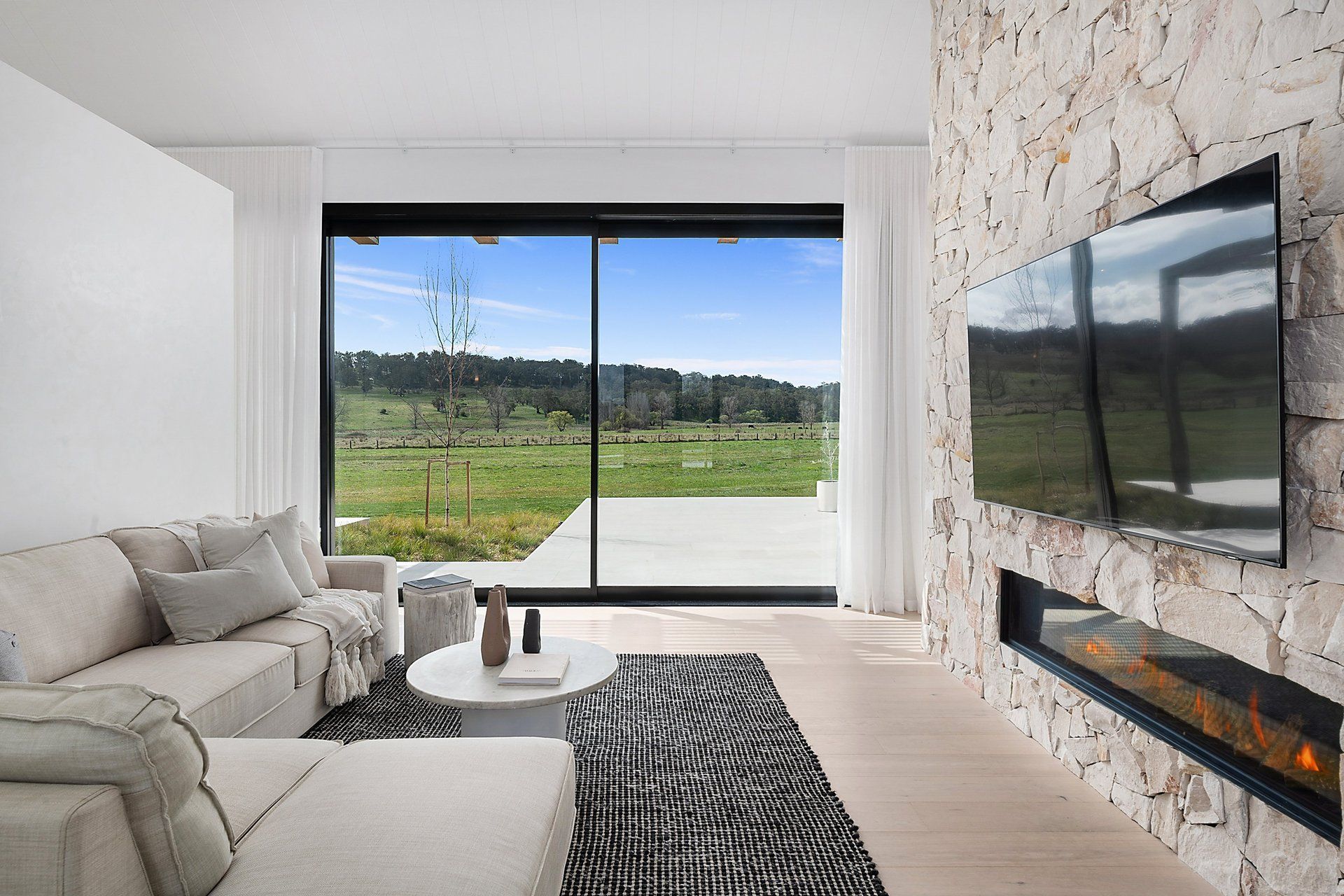 A media room with a view.