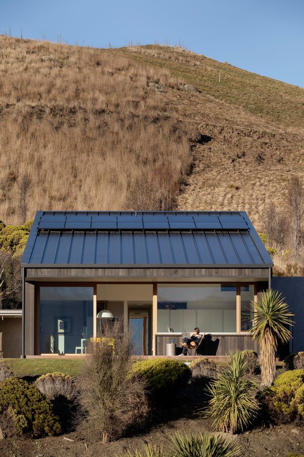 A light-filled living, kitchen, dining area faces north.