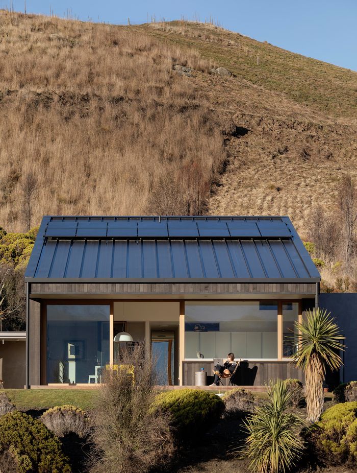 A light-filled living, kitchen, dining area faces north.