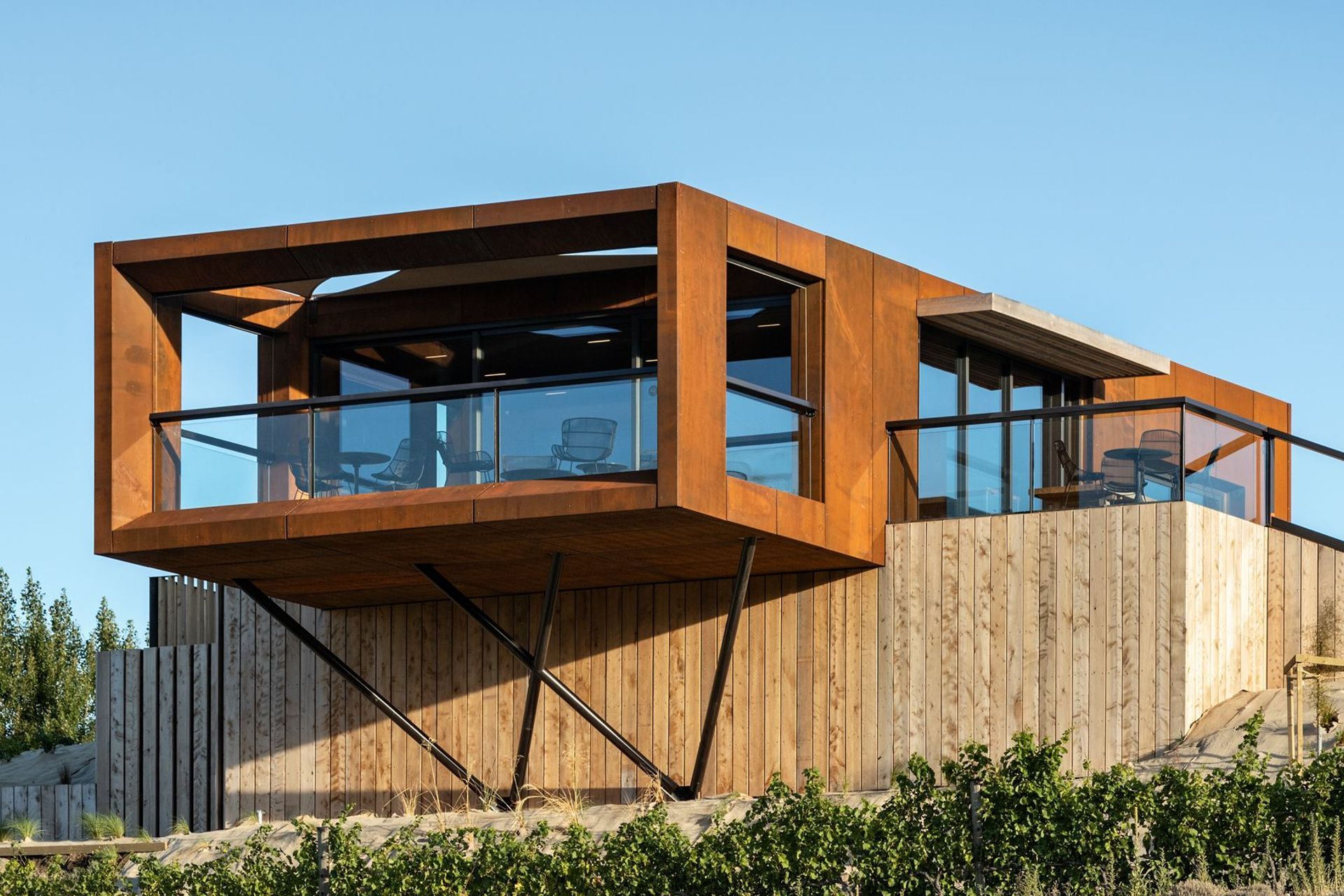 The eye-catching Te Kano Estate cellar door in Bannockburn by Hamish Muir and Matthew Barbour of Mason &amp; Wales Architects is a deceptively small and crafted design. “It's like a treasure box,” says Hamish.
