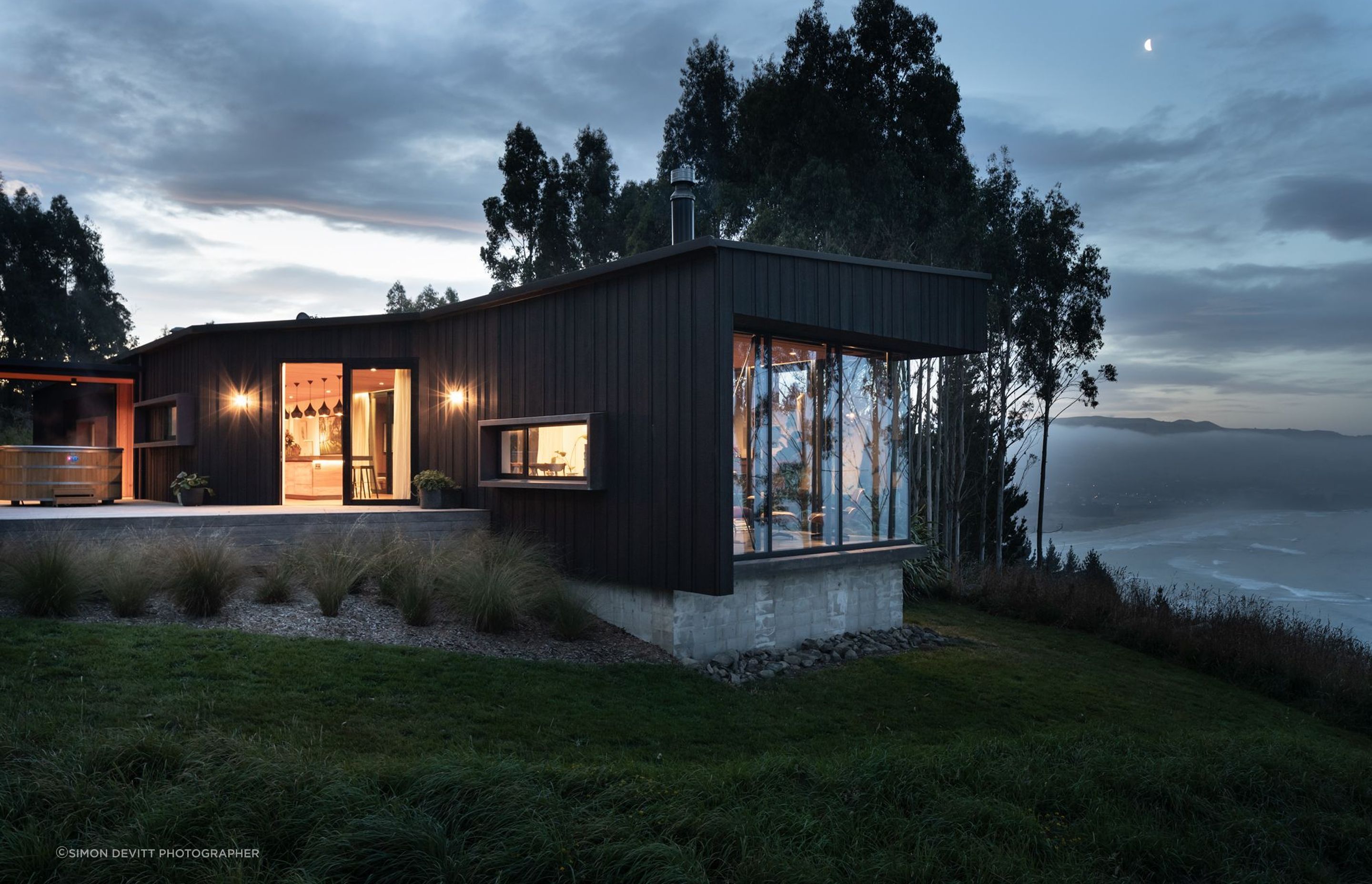 The home's position offers privacy while still taking advantage of the expansive views.